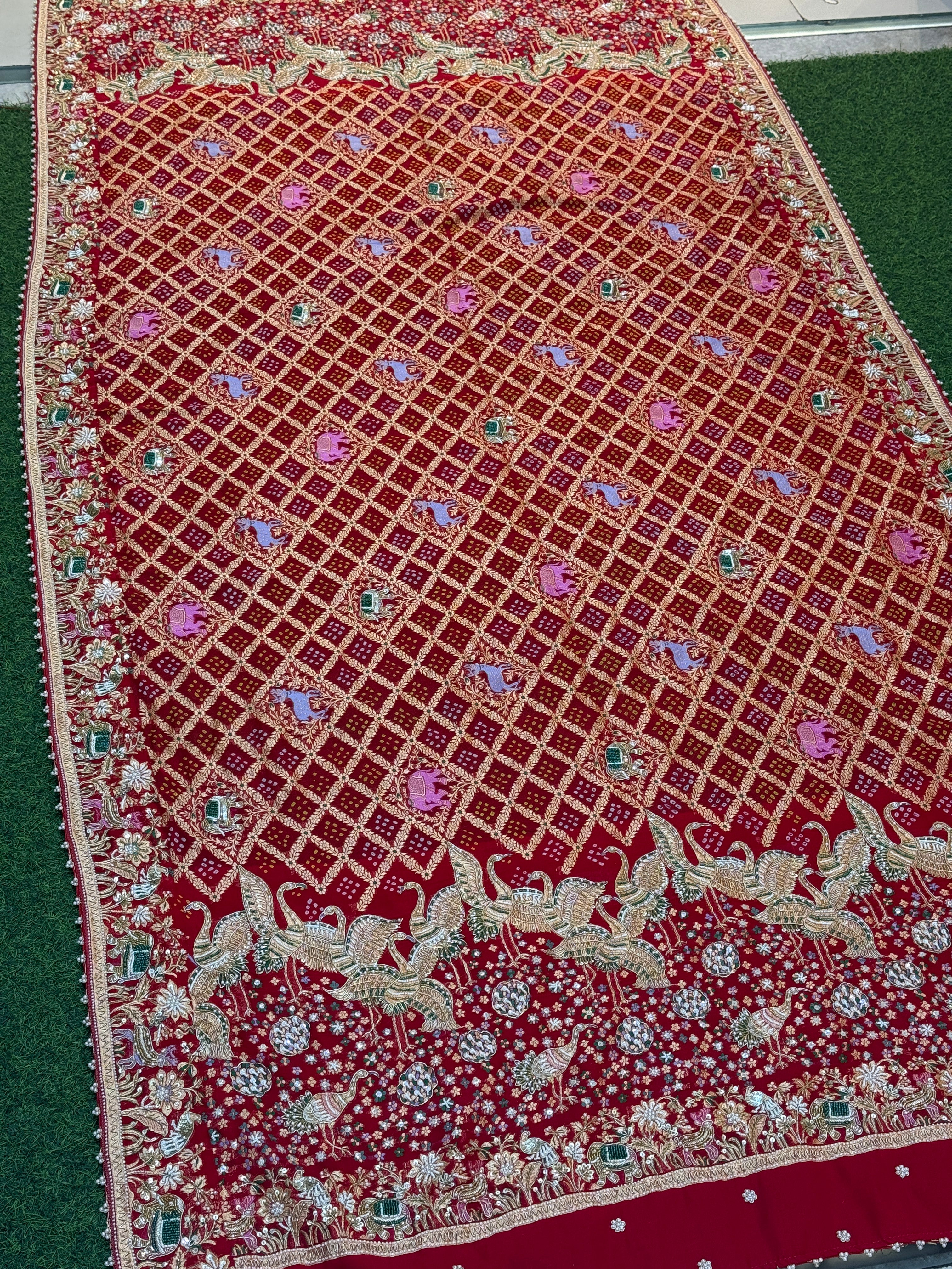 Animal Motifs Bandhani Print Dupatta