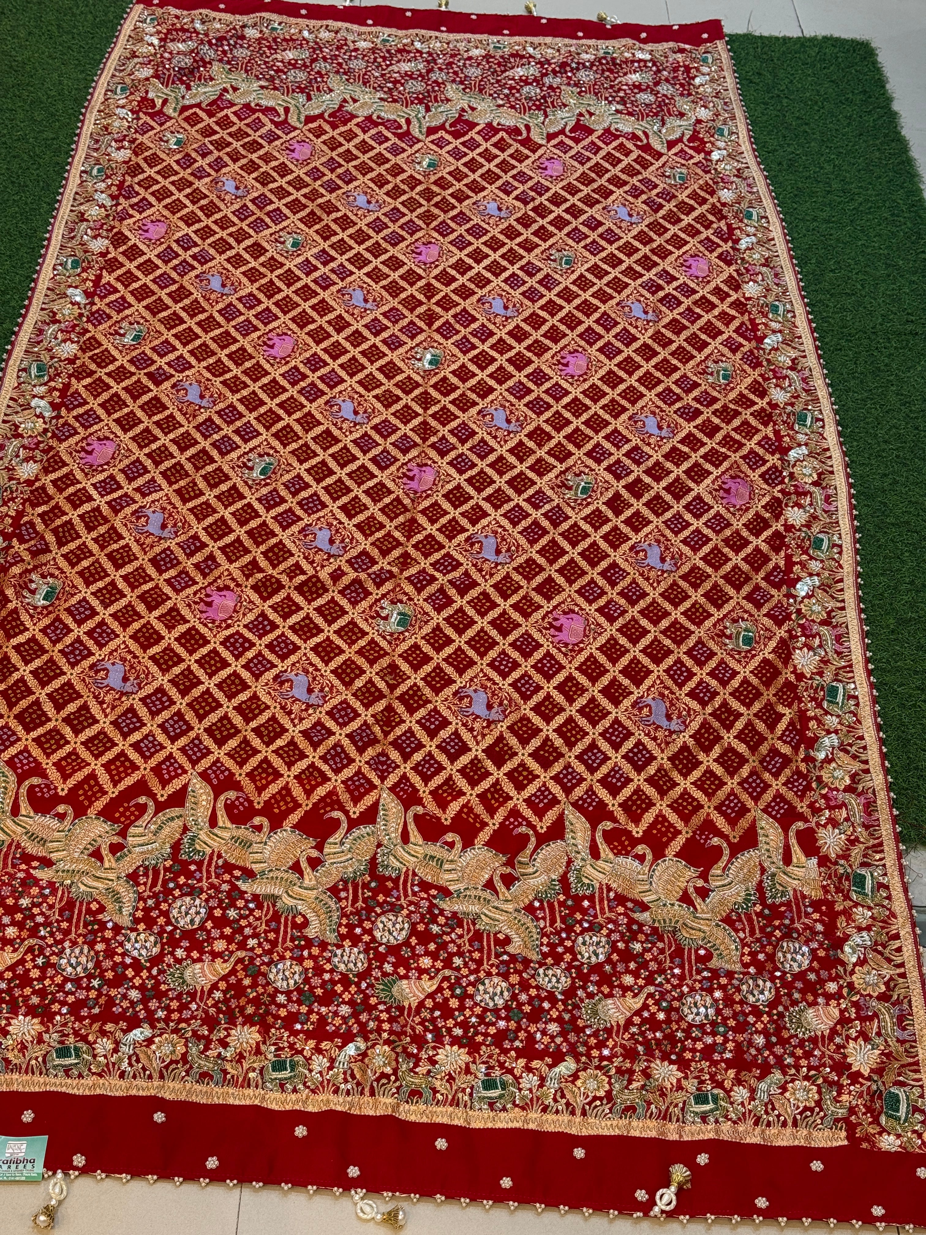 Animal Motifs Bandhani Print Dupatta