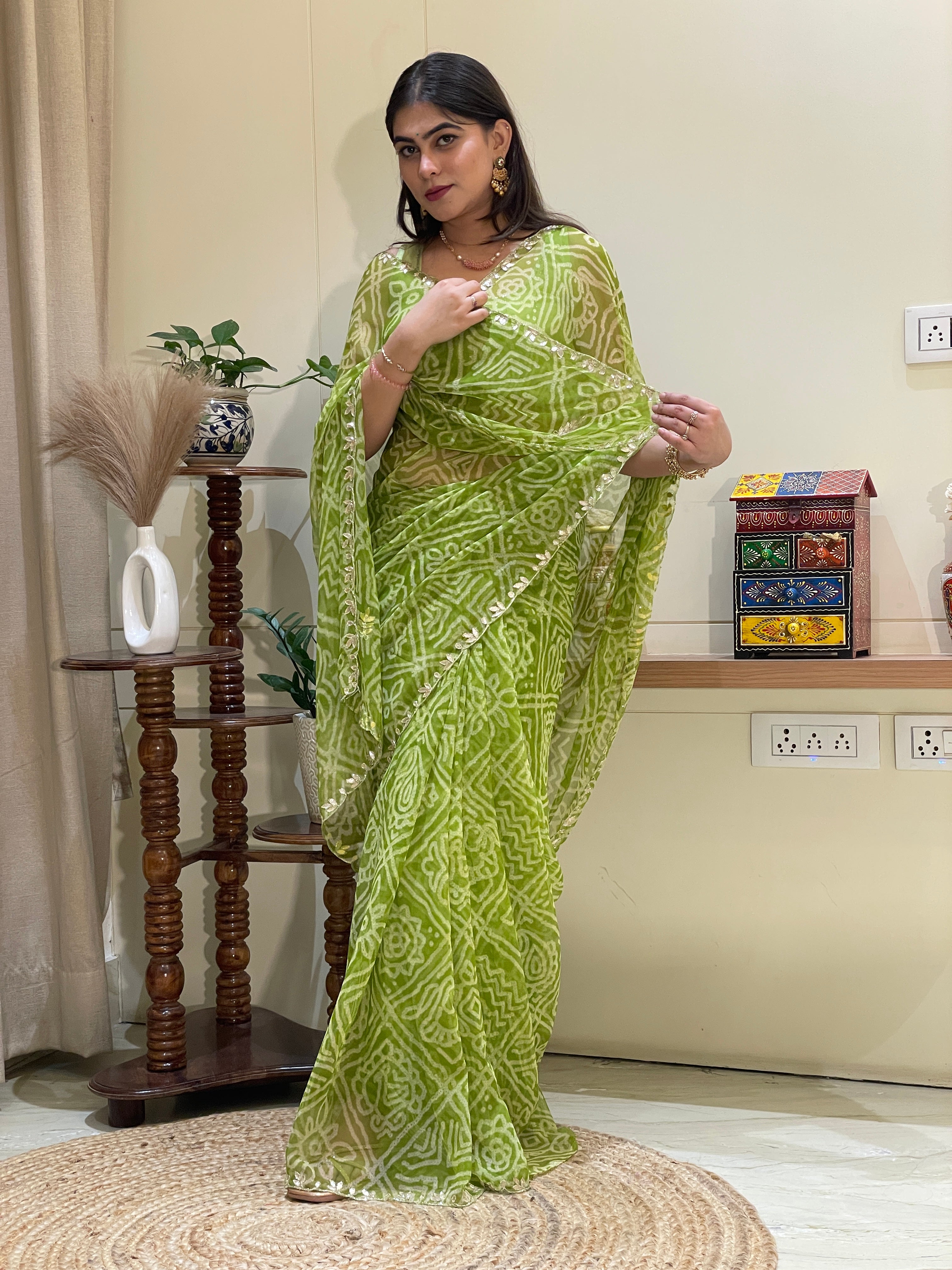 Krisha Georgette Bandhani Saree