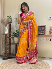 Rangriti Silk Bandhani Saree