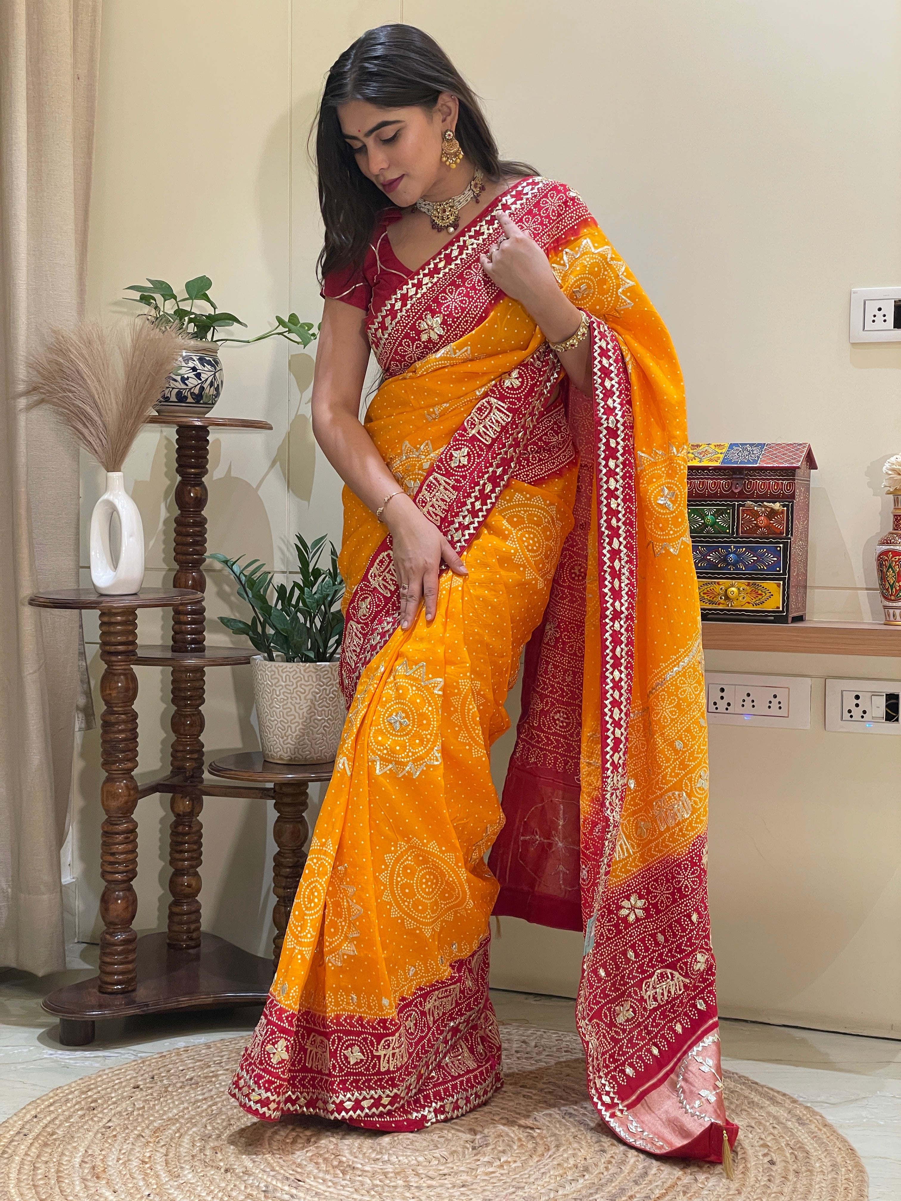 Rangriti Silk Bandhani Saree