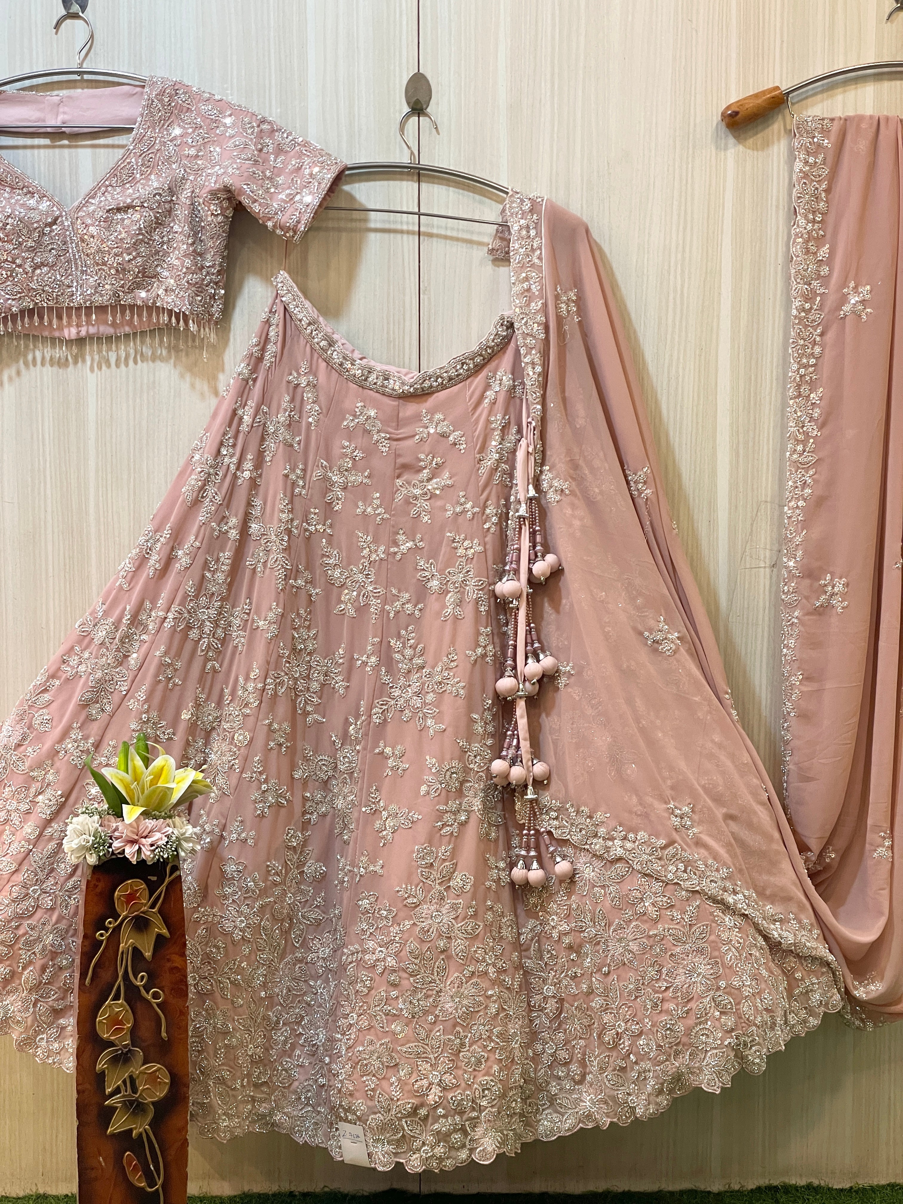 Ruhani Pink Georgette Lehenga