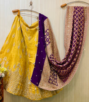 Vasundhara Yellow Tissue Lehenga