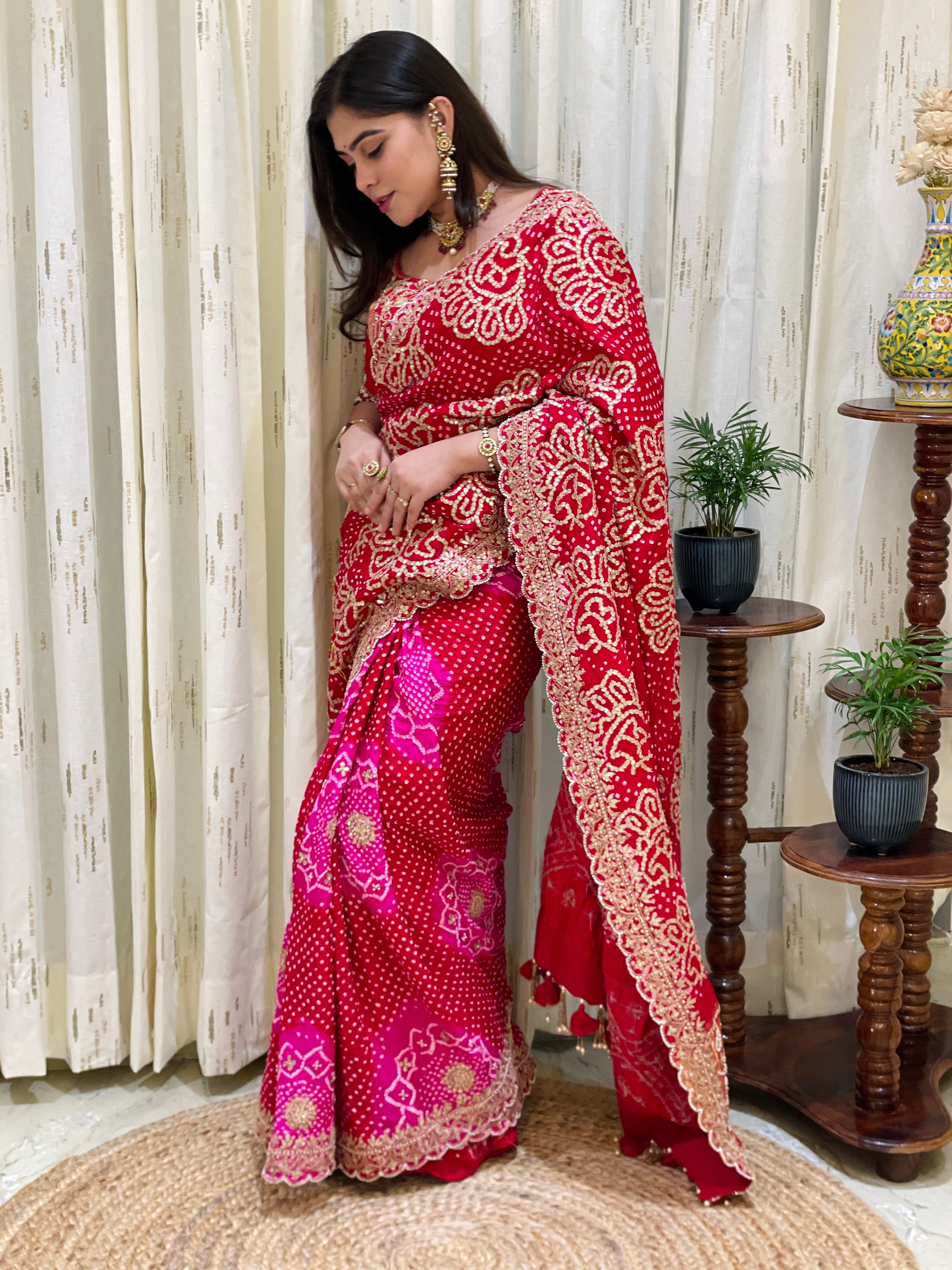 Stuti Gajji Silk Bandhani Saree