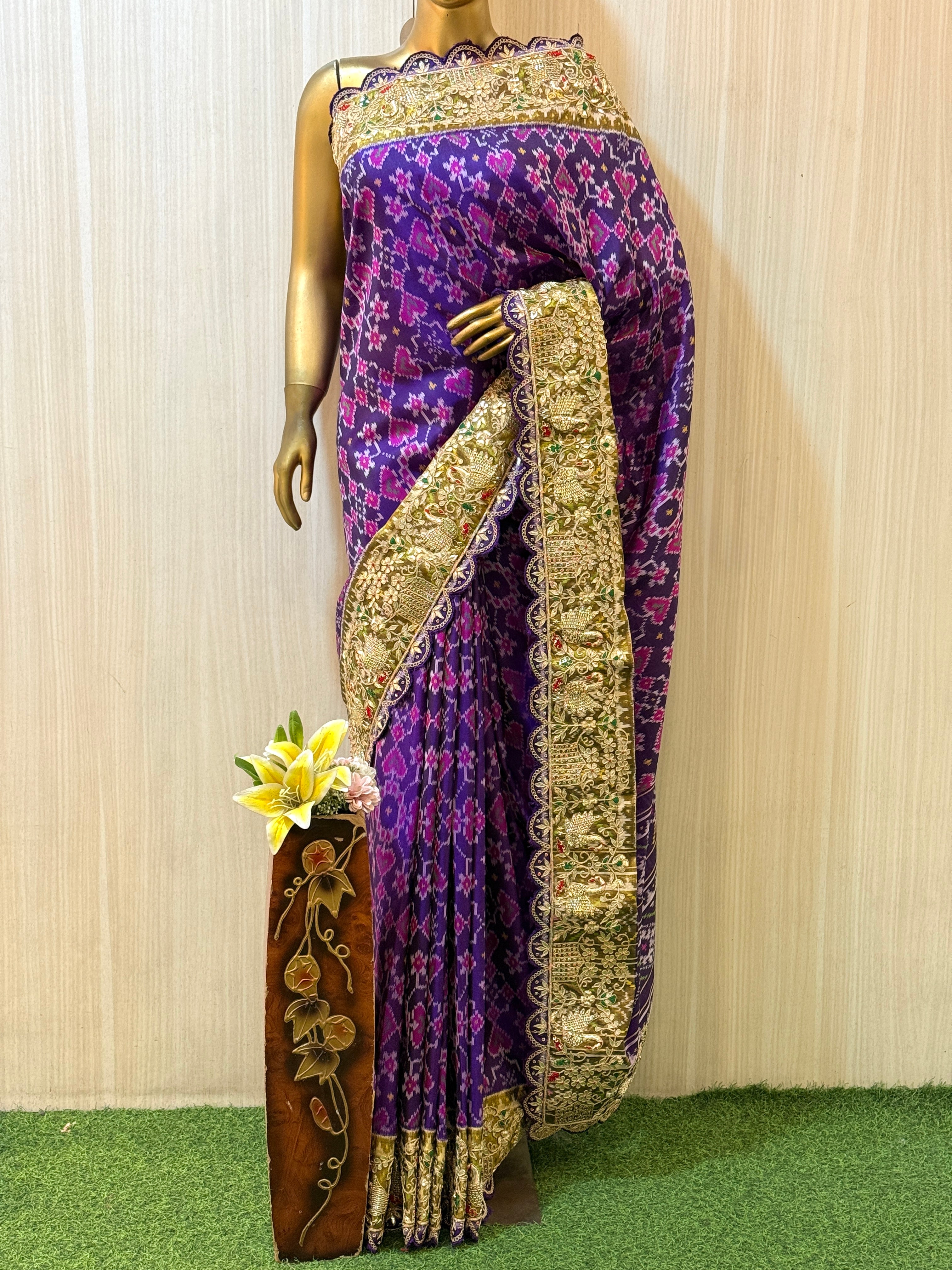 Ishani Purple Patola Silk Saree