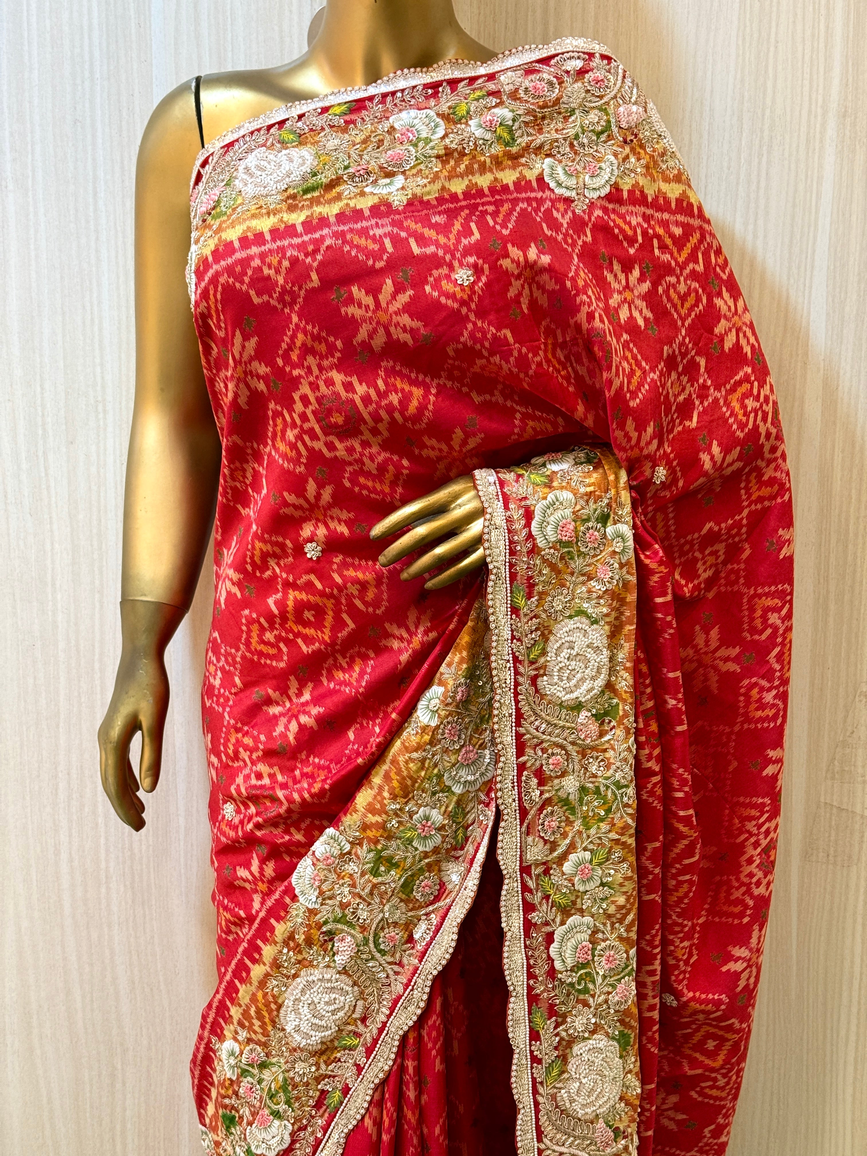 Ratika Red Patola Silk Saree