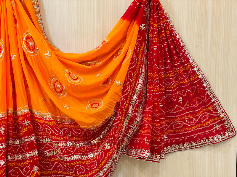 Nisha Georgette Bandhani Saree