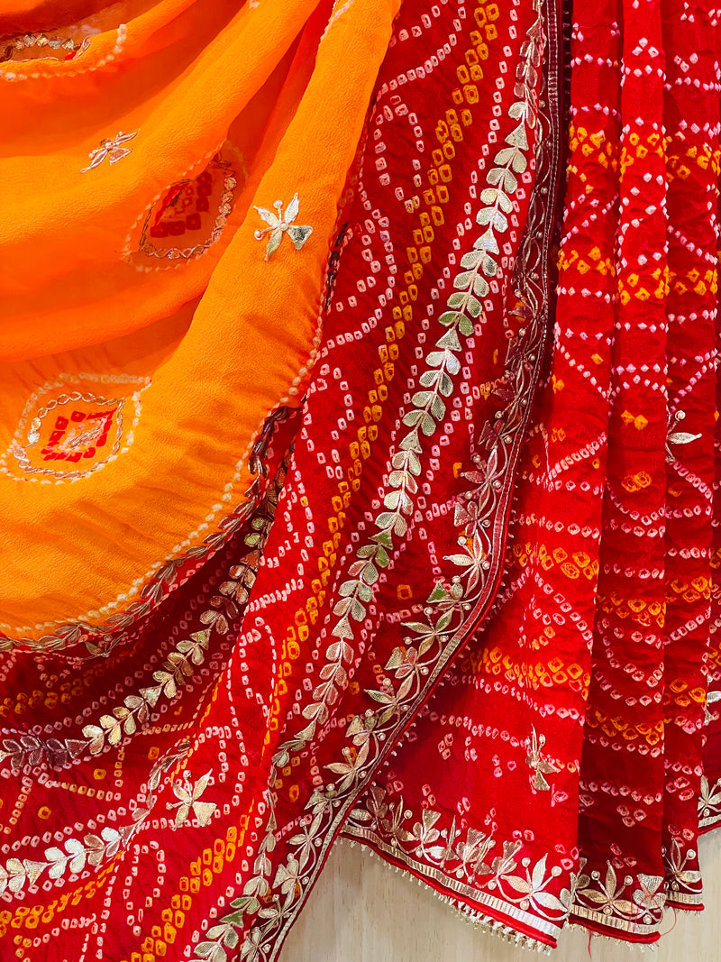 Nisha Georgette Bandhani Saree