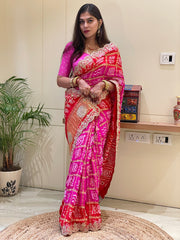 Jahnvi Bandhani ghatchola Saree