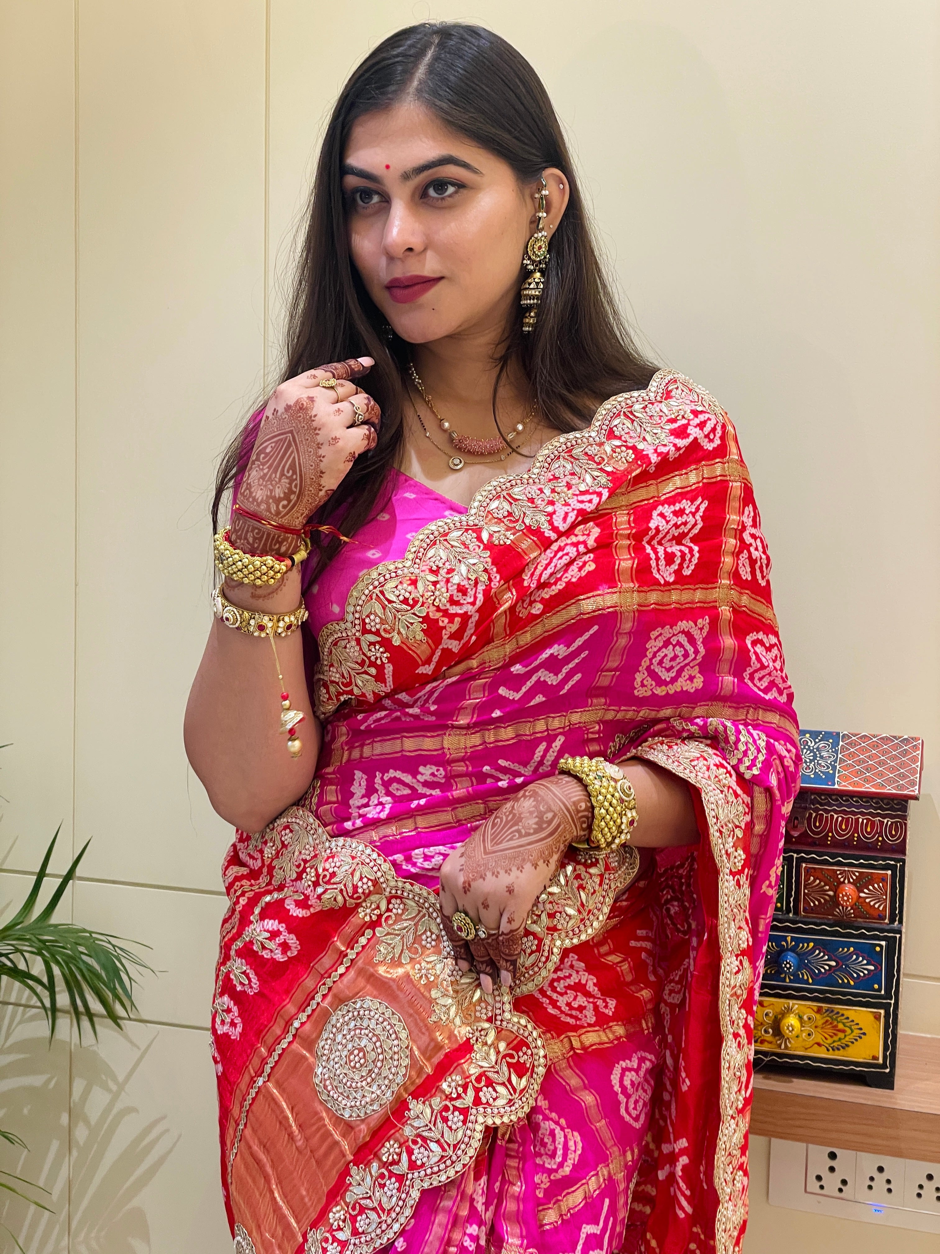 Jahnvi Bandhani Saree