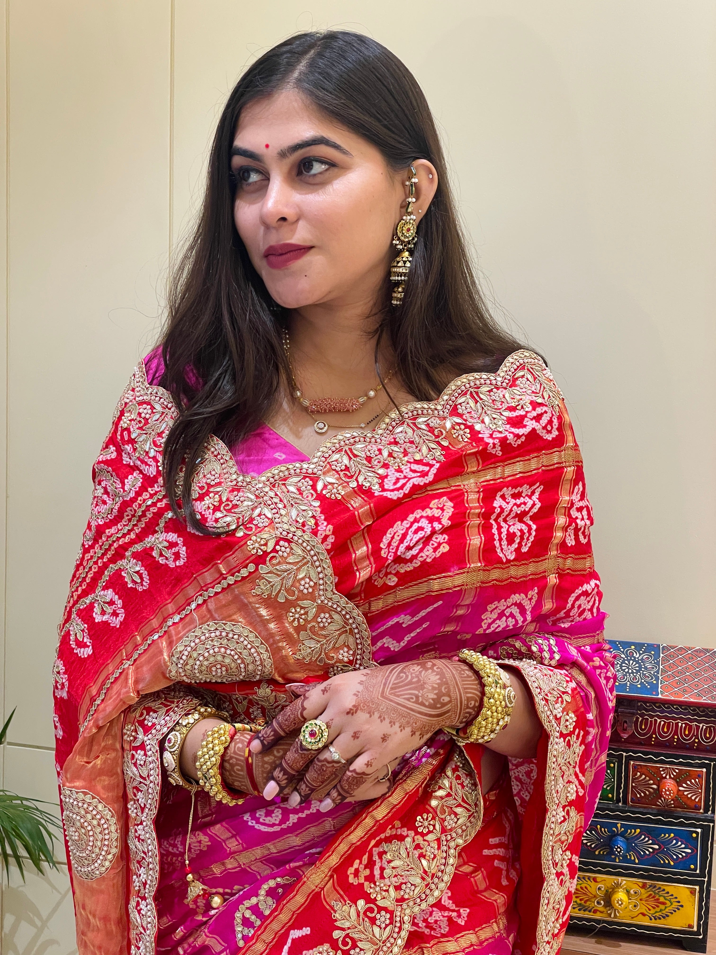 Jahnvi Bandhani Saree