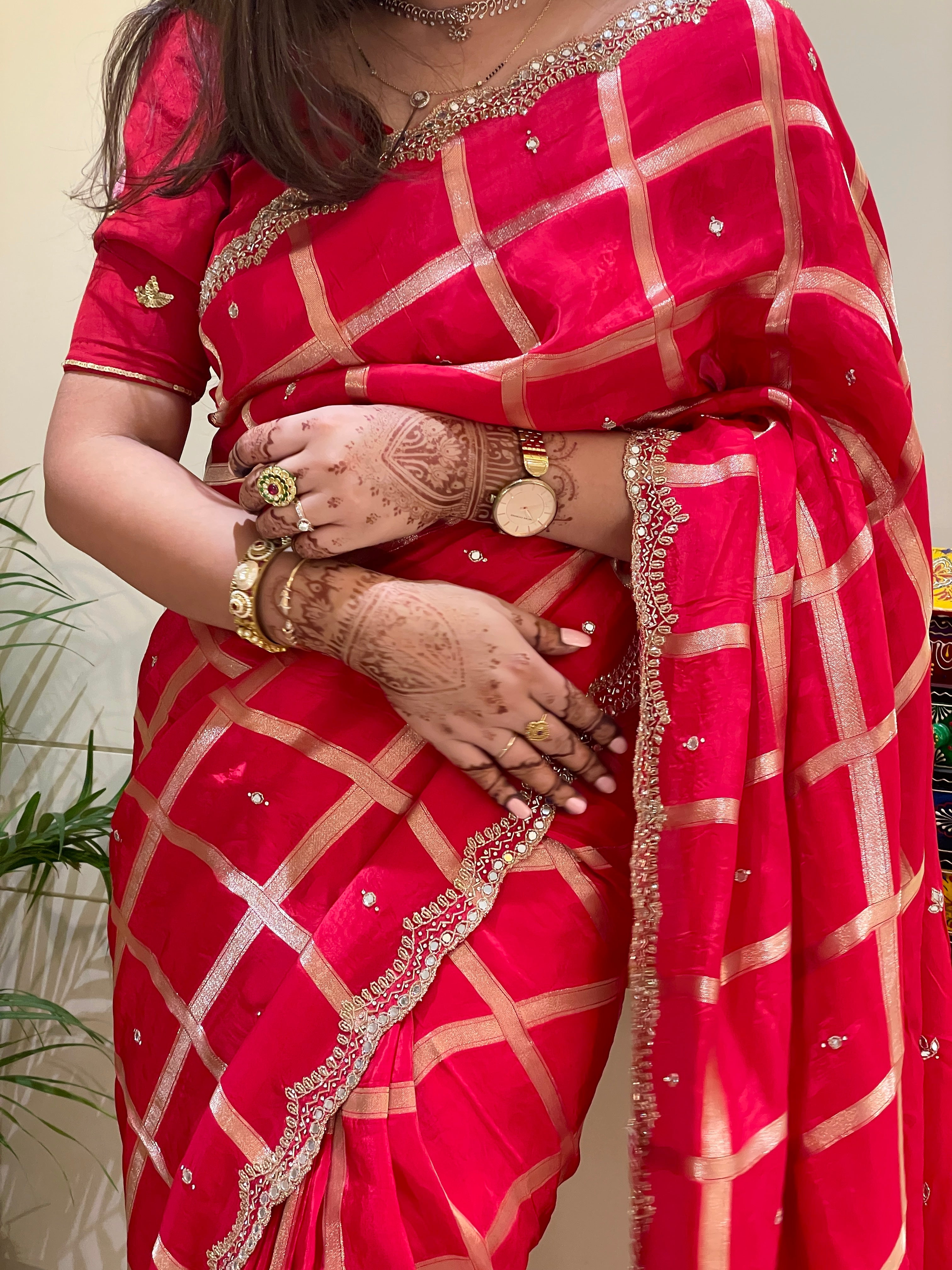 Pooja Red Silk Saree