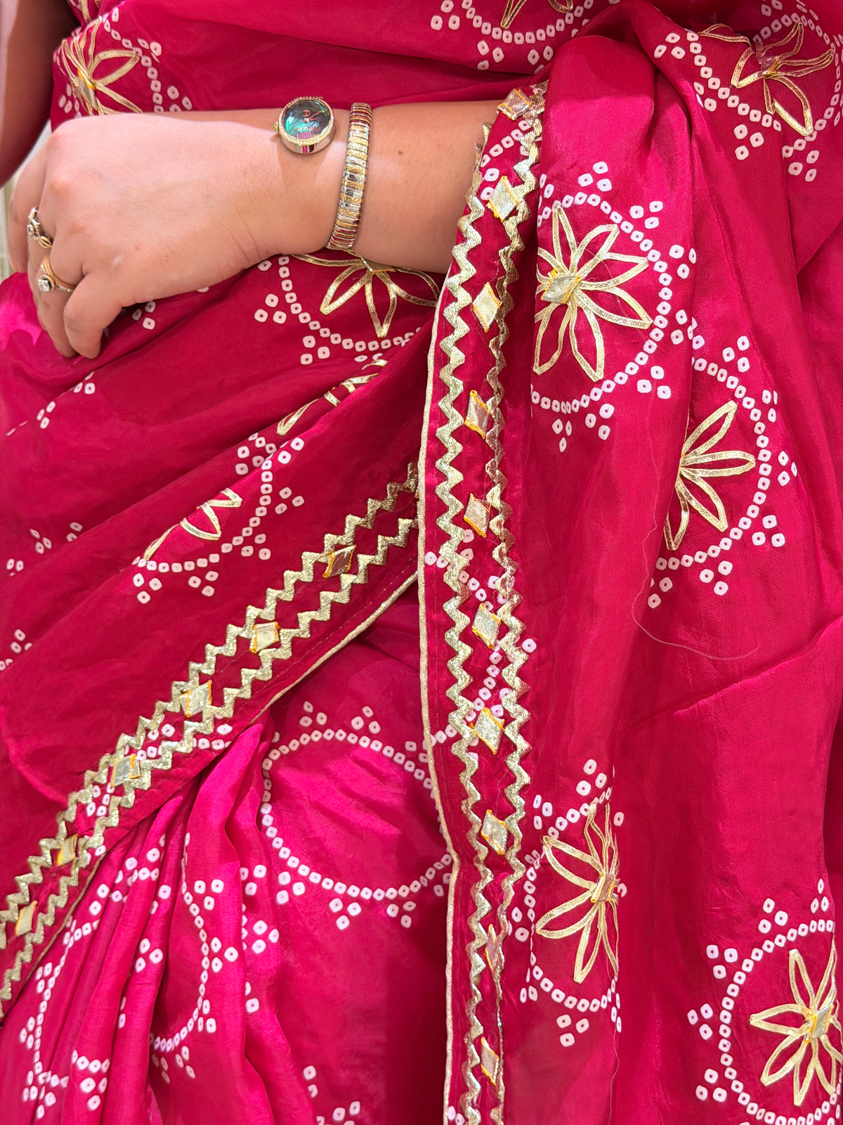 Gulnaaz Pink Dola Silk Saree