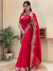 Nandini Red Organza Saree