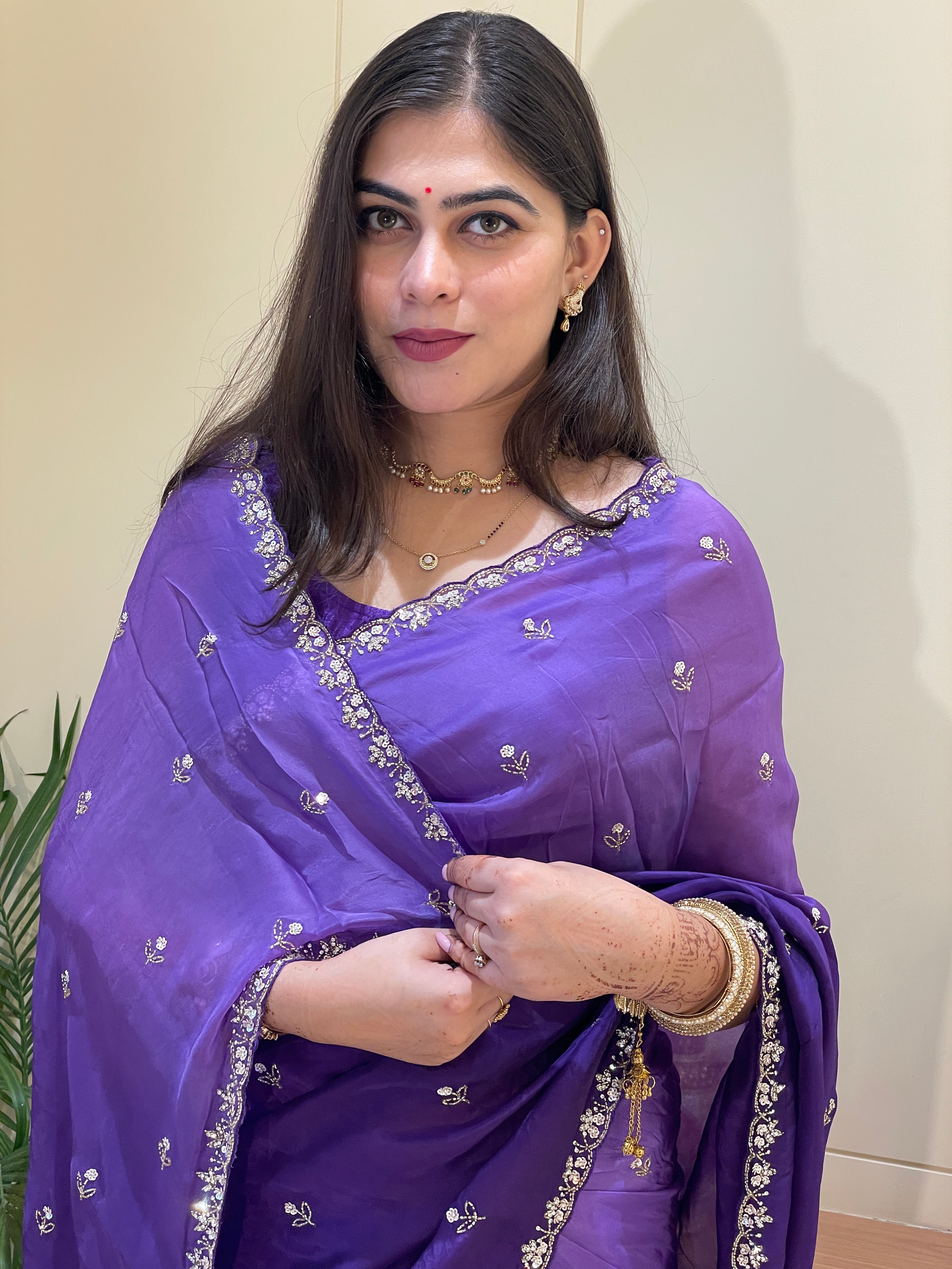 Laxmi Purple Silk Saree