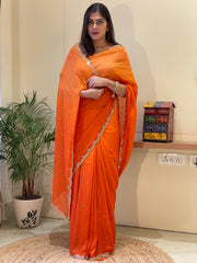 Meera Orange Silk Saree