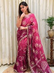 Suhani Magenta Pink Dola Silk Saree