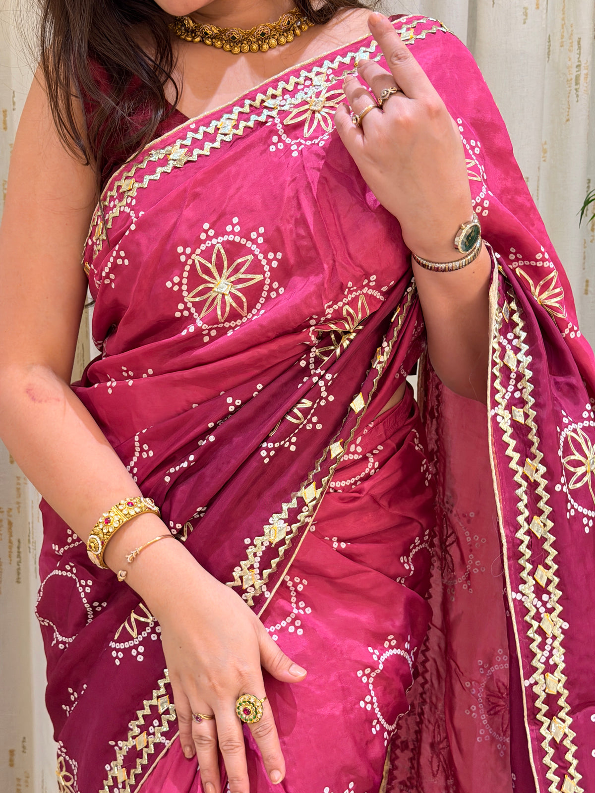 Suhani Magenta Pink Dola Silk Saree
