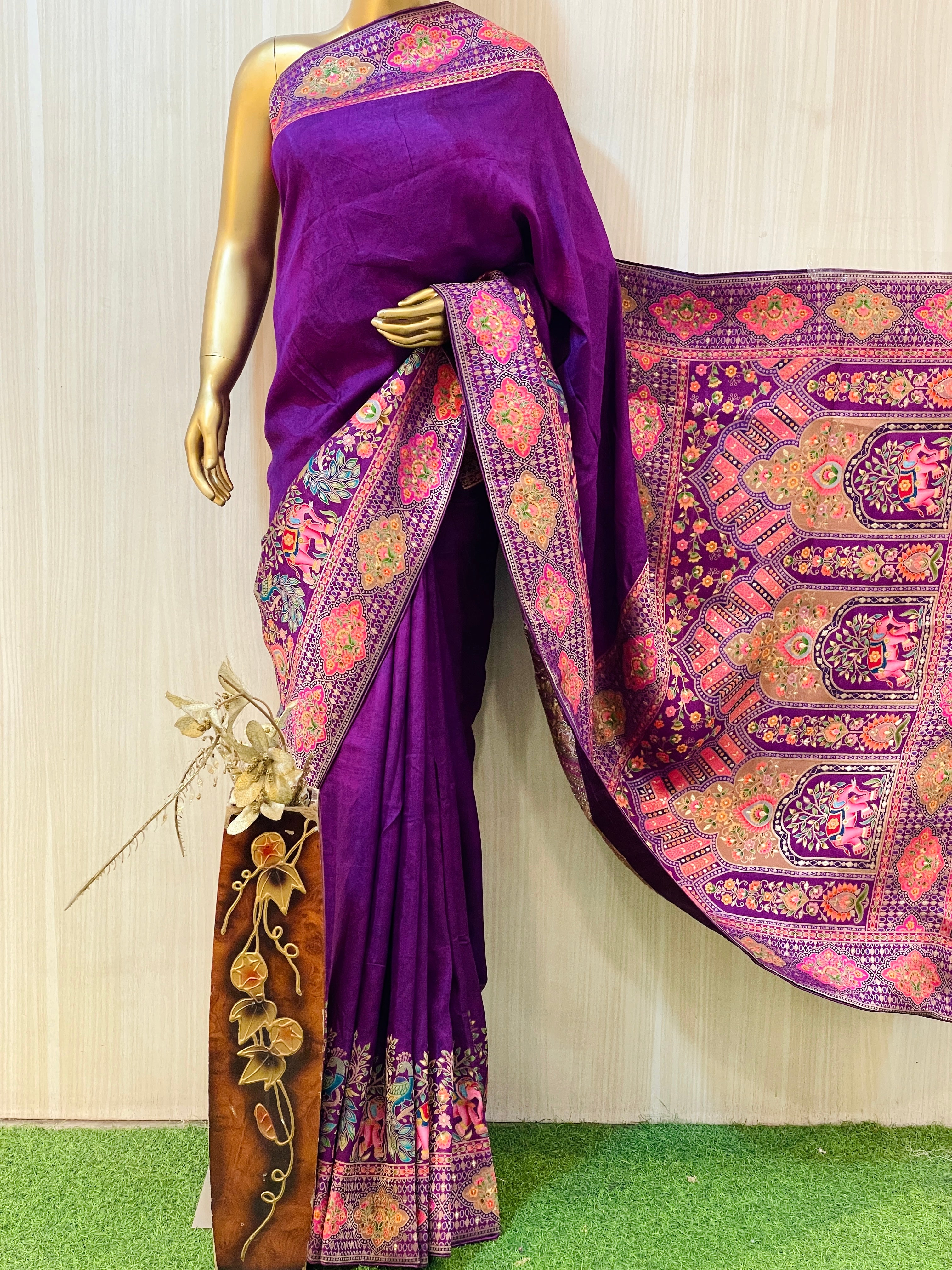 Tanushree Koral Silk Saree