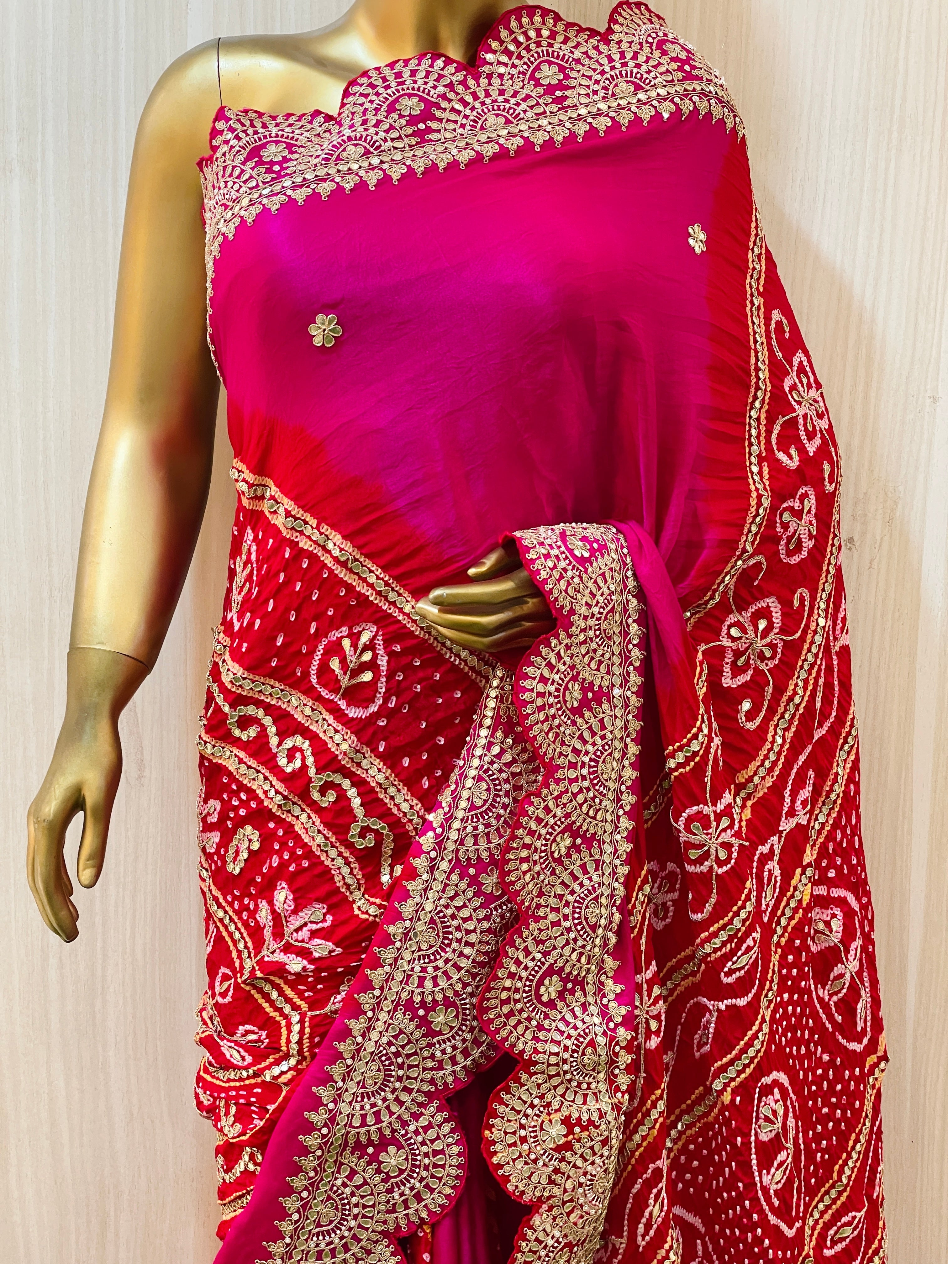 Manika Red Shade Pure Gaji Silk Saree