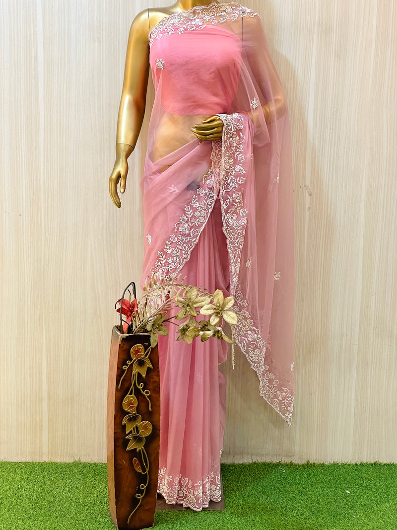 Deepti Pink Organza Saree