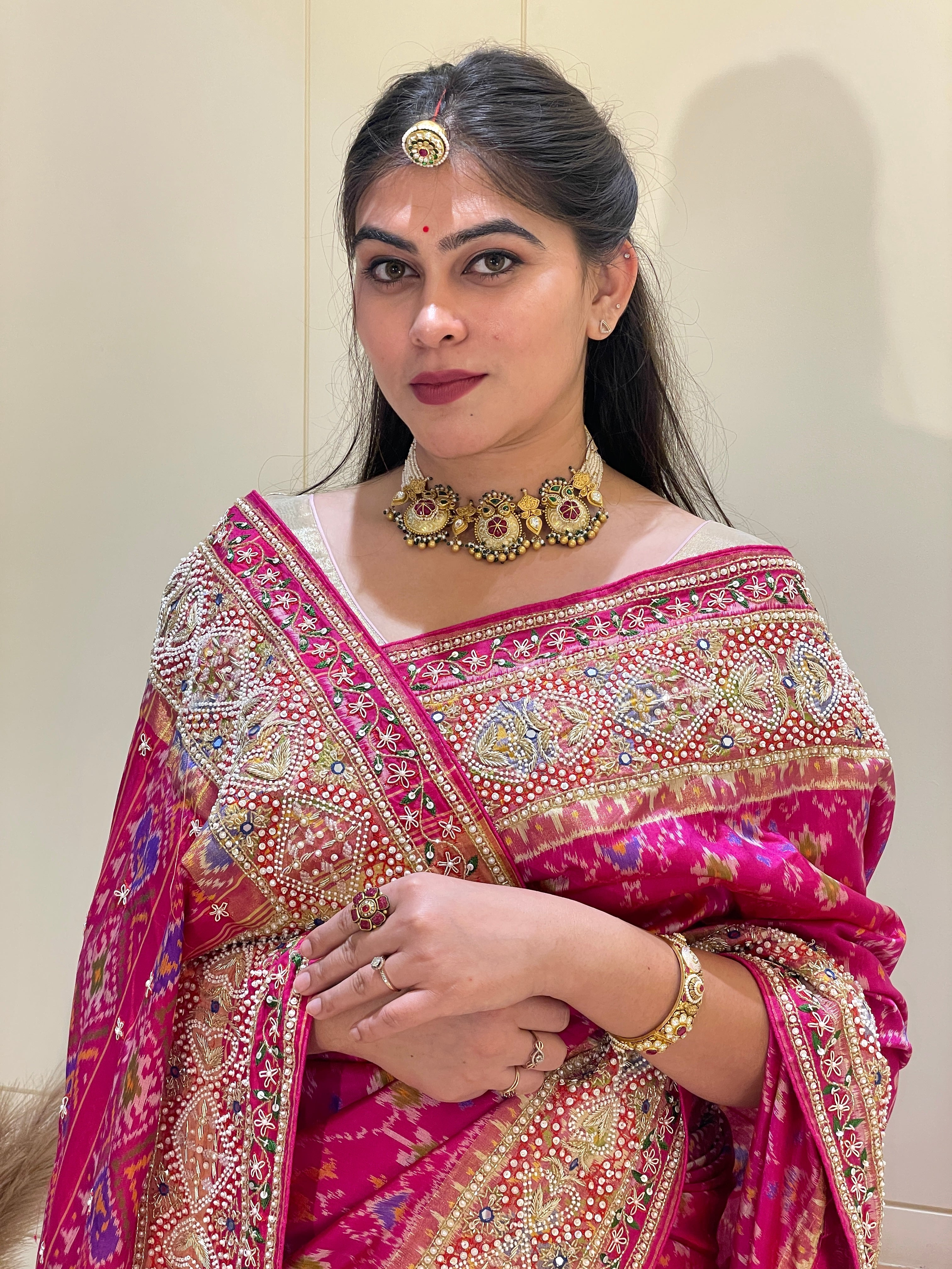 Kiran Pink Silk Saree