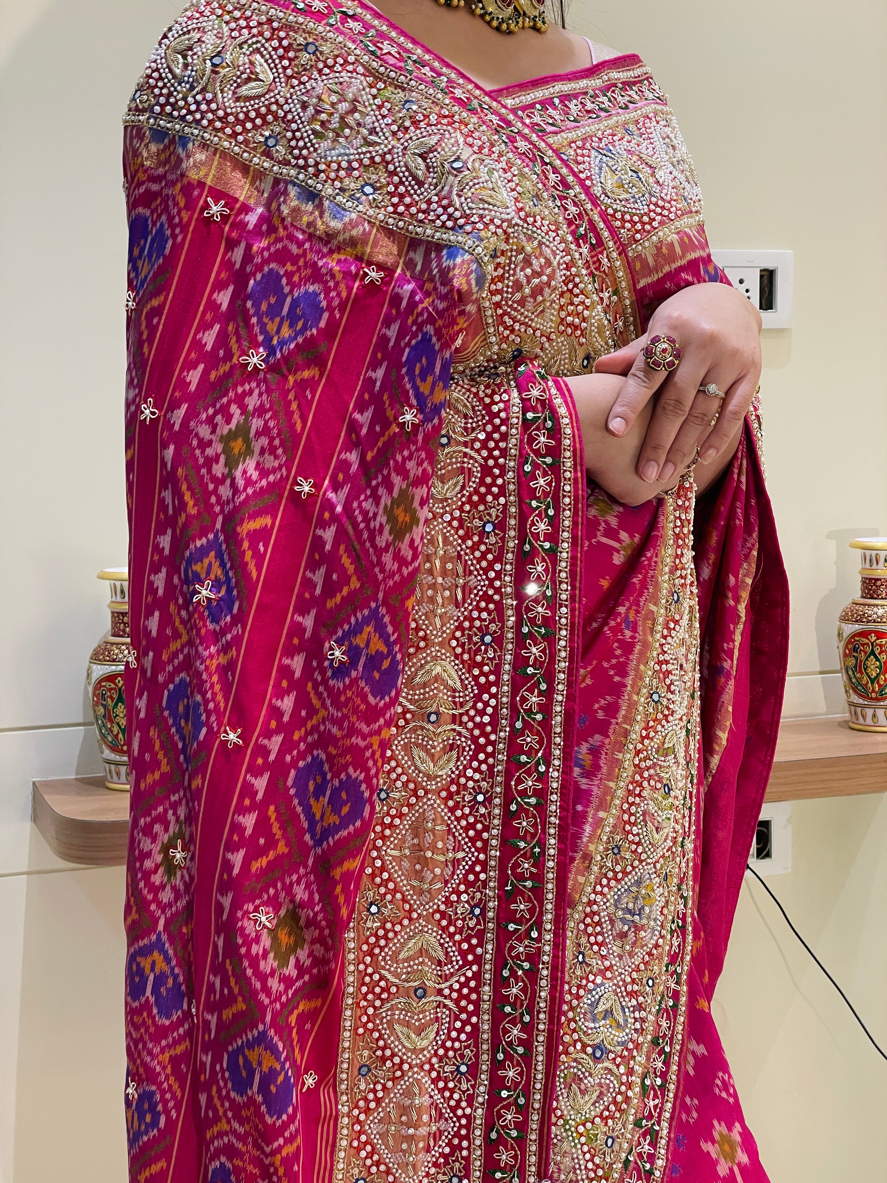 Kiran Pink Silk Saree