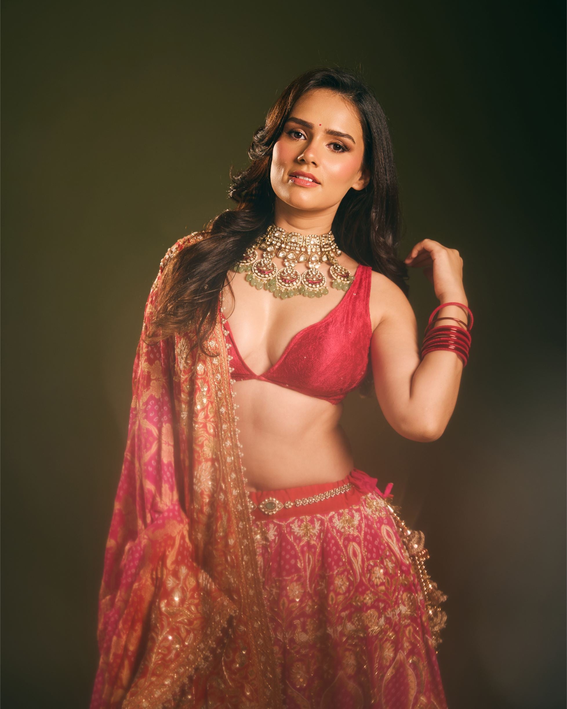 Noor Mahal Multicolor Dupatta Lehenga