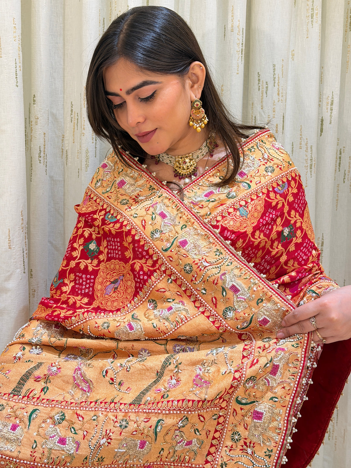 Ishani Royal Meenakari Bandhani Designer Saree