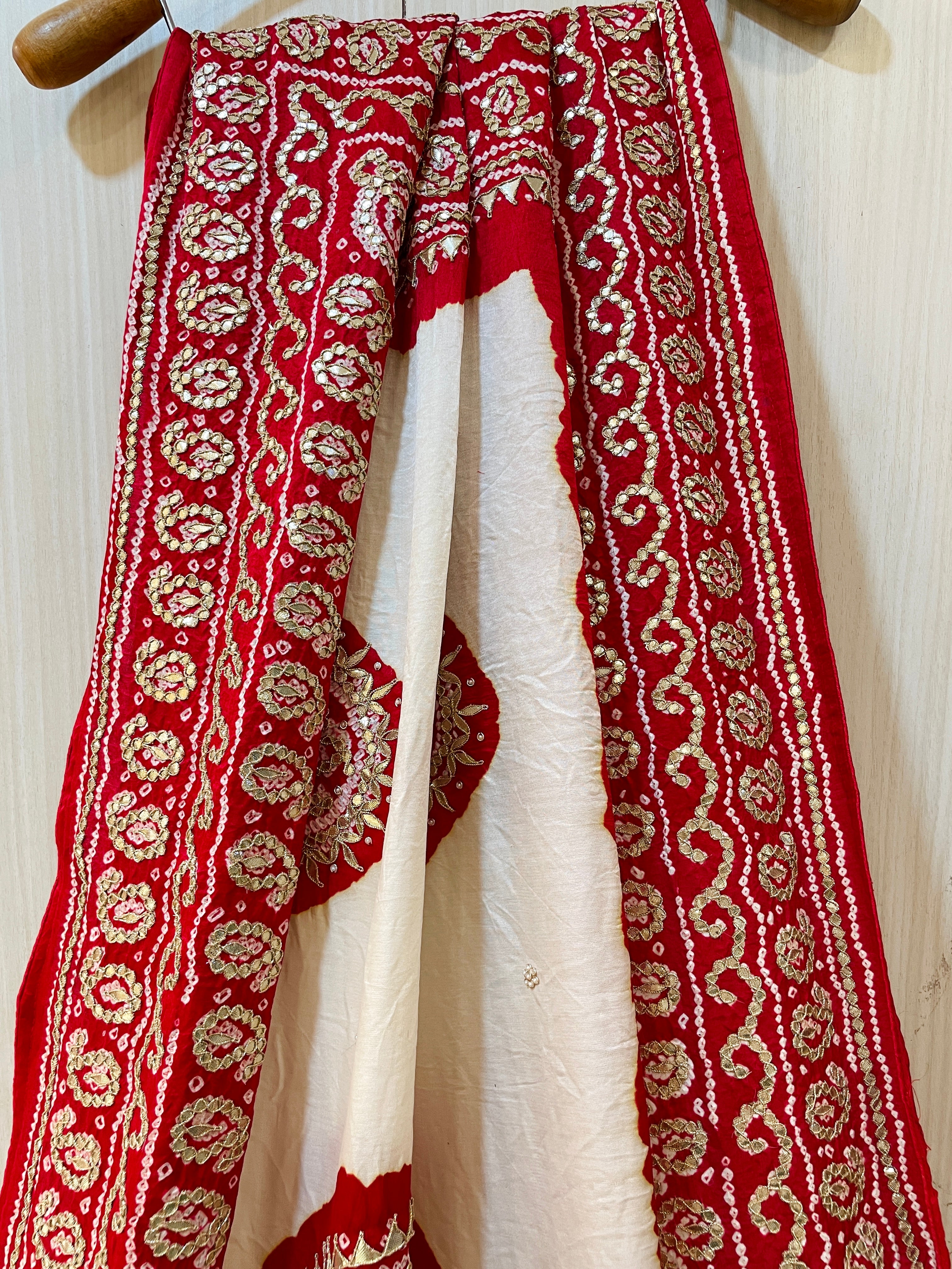 Ginni Red Gaji Silk Dupatta
