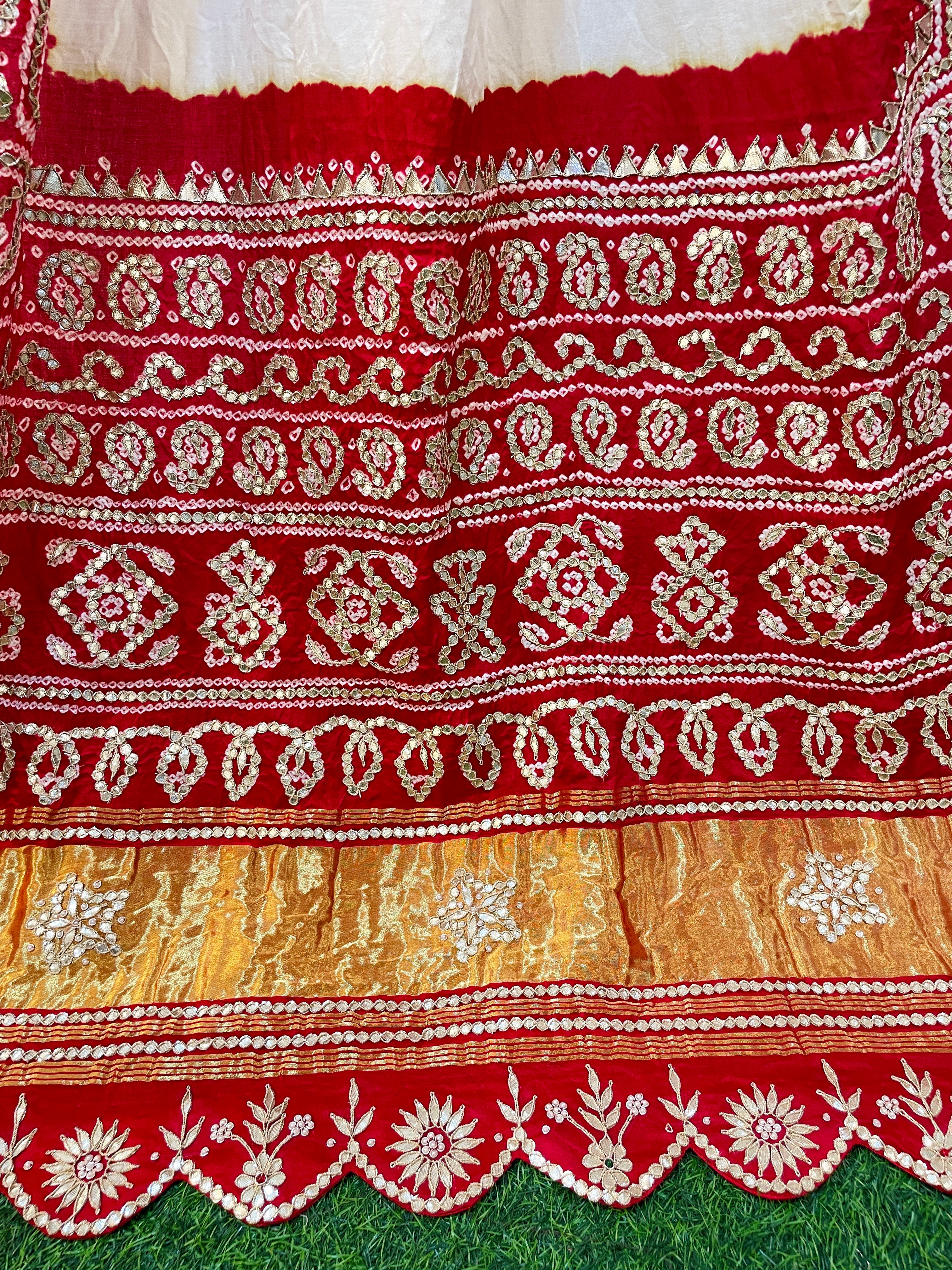 Ginni Red Gaji Silk Dupatta
