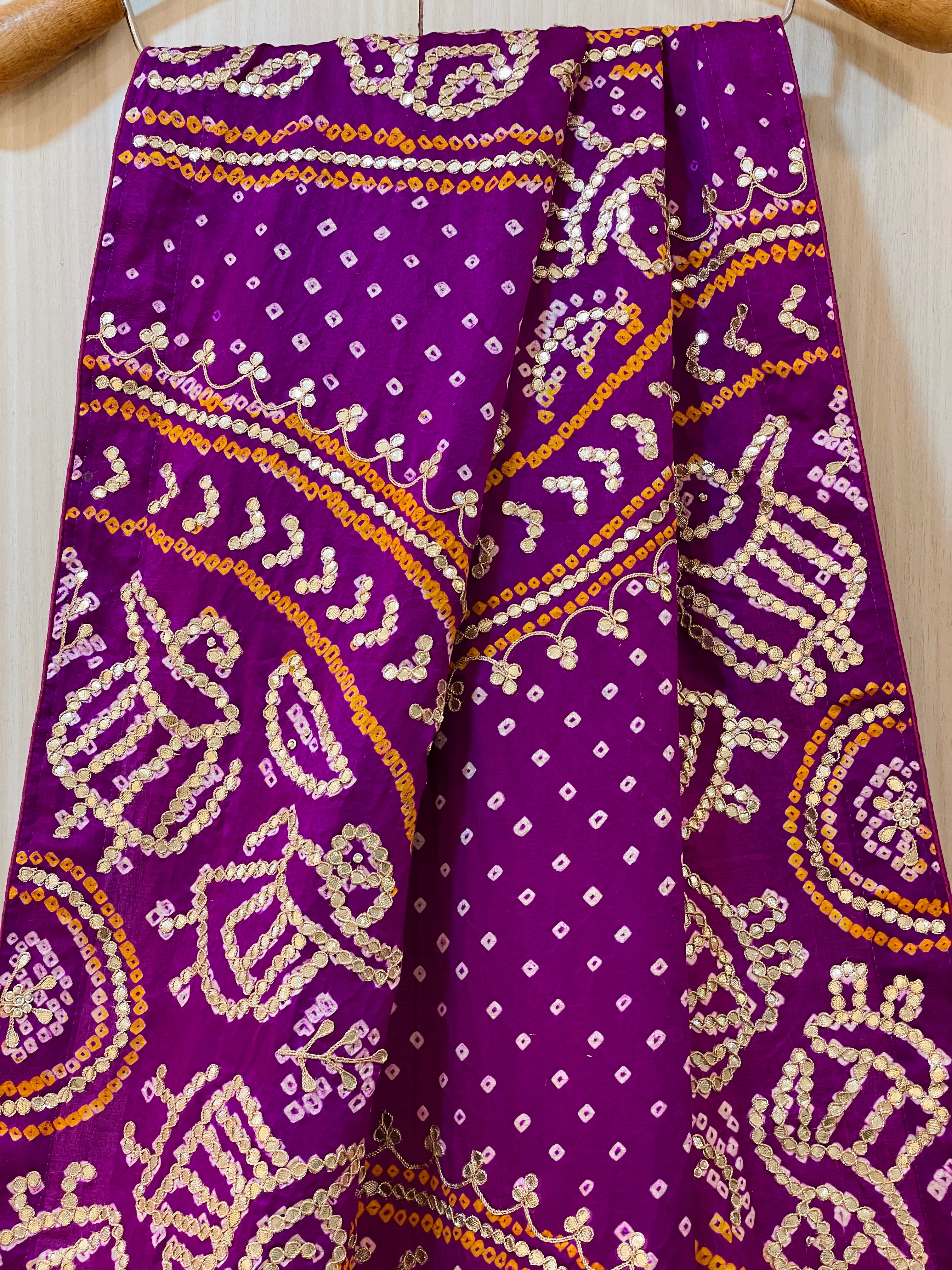 Ginni Purple Gaji Silk Dupatta