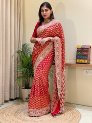Anita Khadi Georgette Bandhani Saree