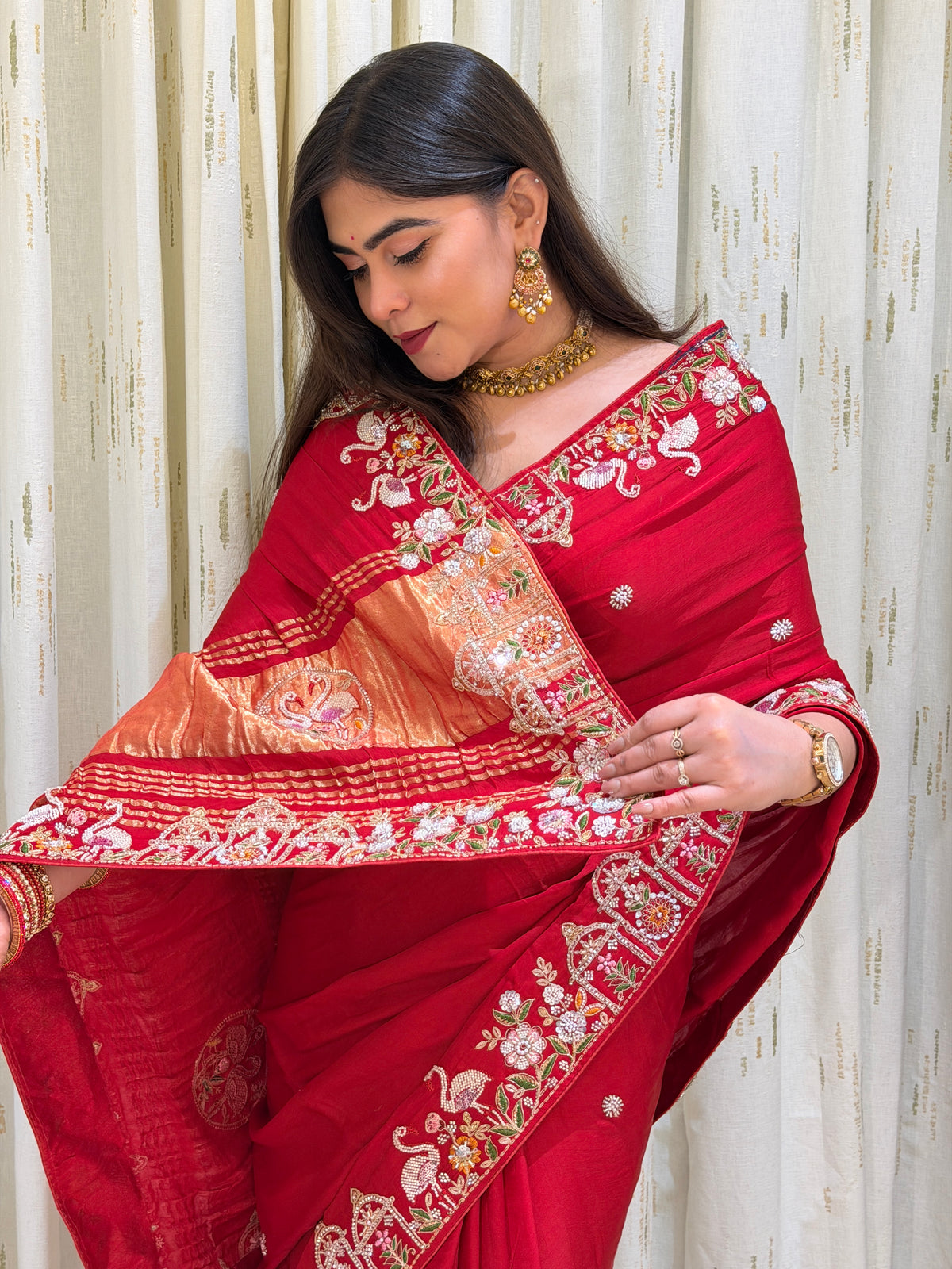 Shailja Red Georgette Saree
