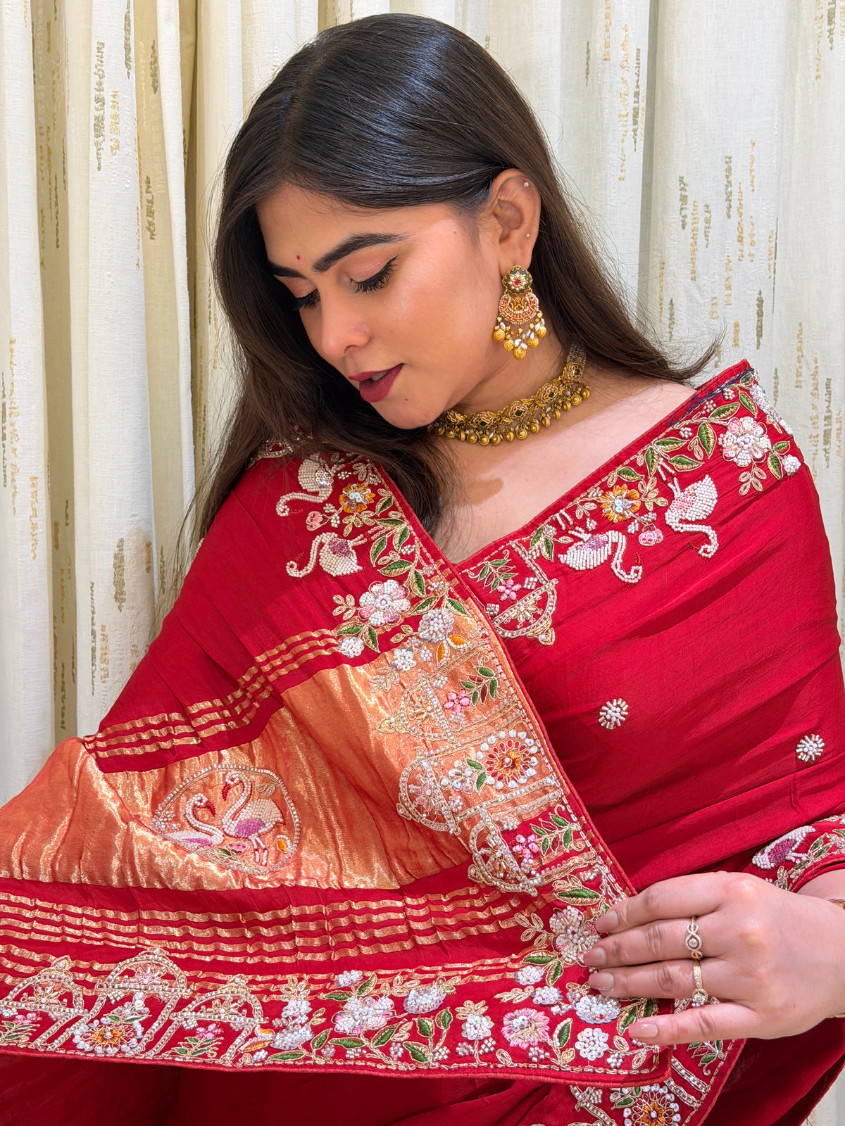 Shailja Red Georgette Saree