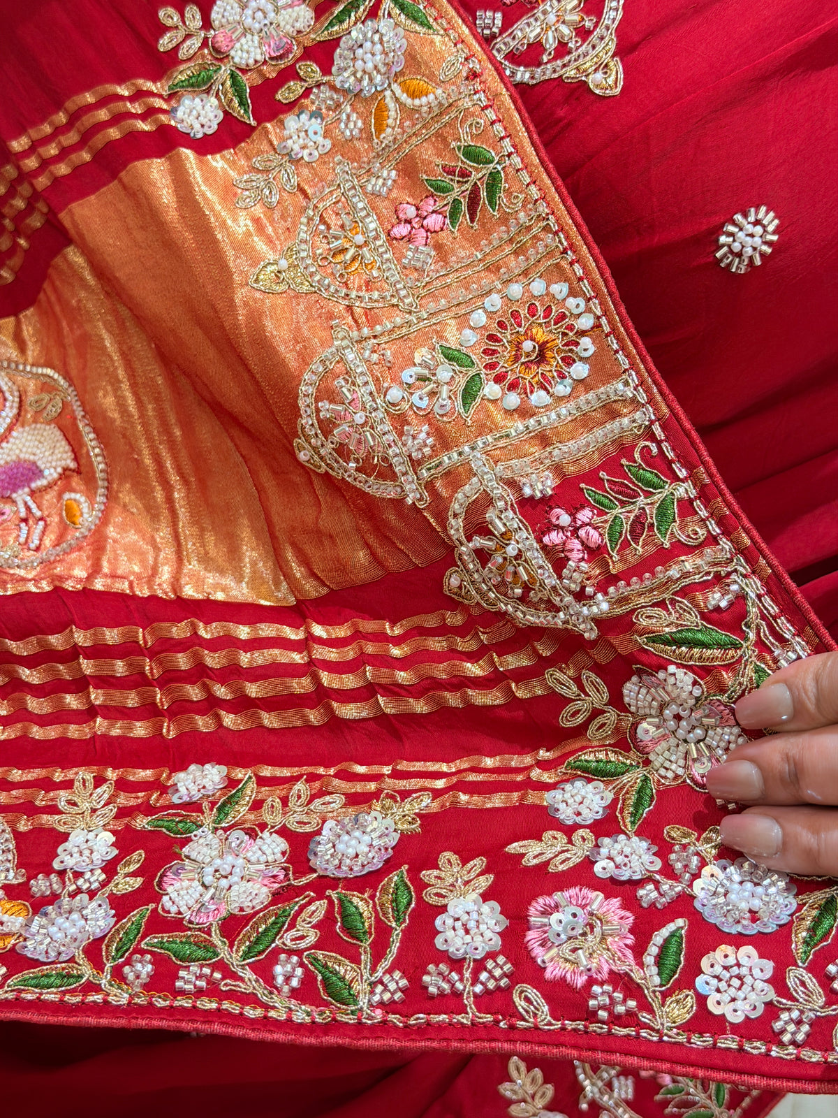 Shailja Red Georgette Saree