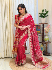 Anika Bandhani Gajji Silk Saree