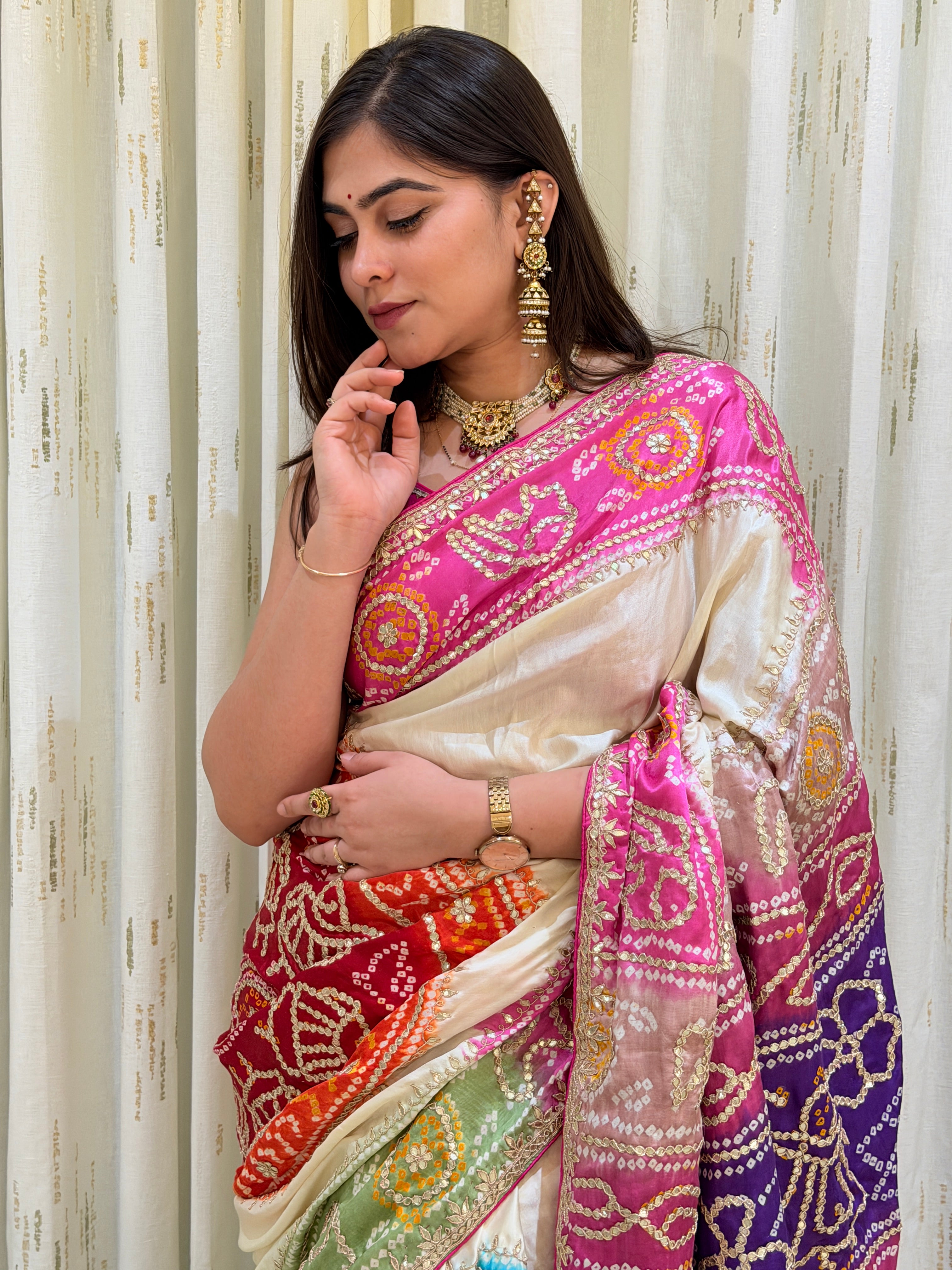 Anaisha Multicolor Bandhani Saree