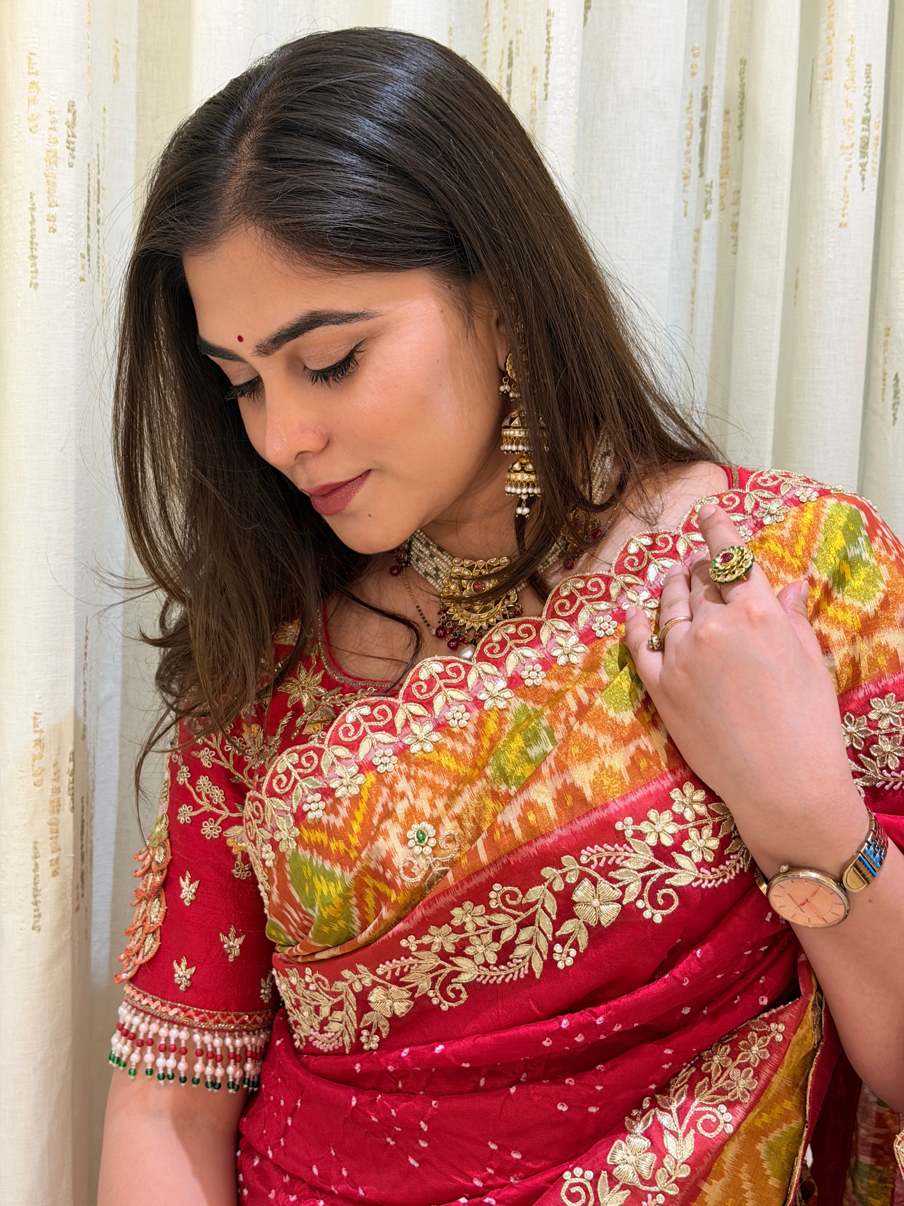 Rakhi Patola Bandhani Saree