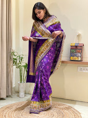 Nikku Purple Patola Silk Saree