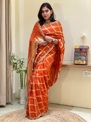Trisha Orange Silk Saree