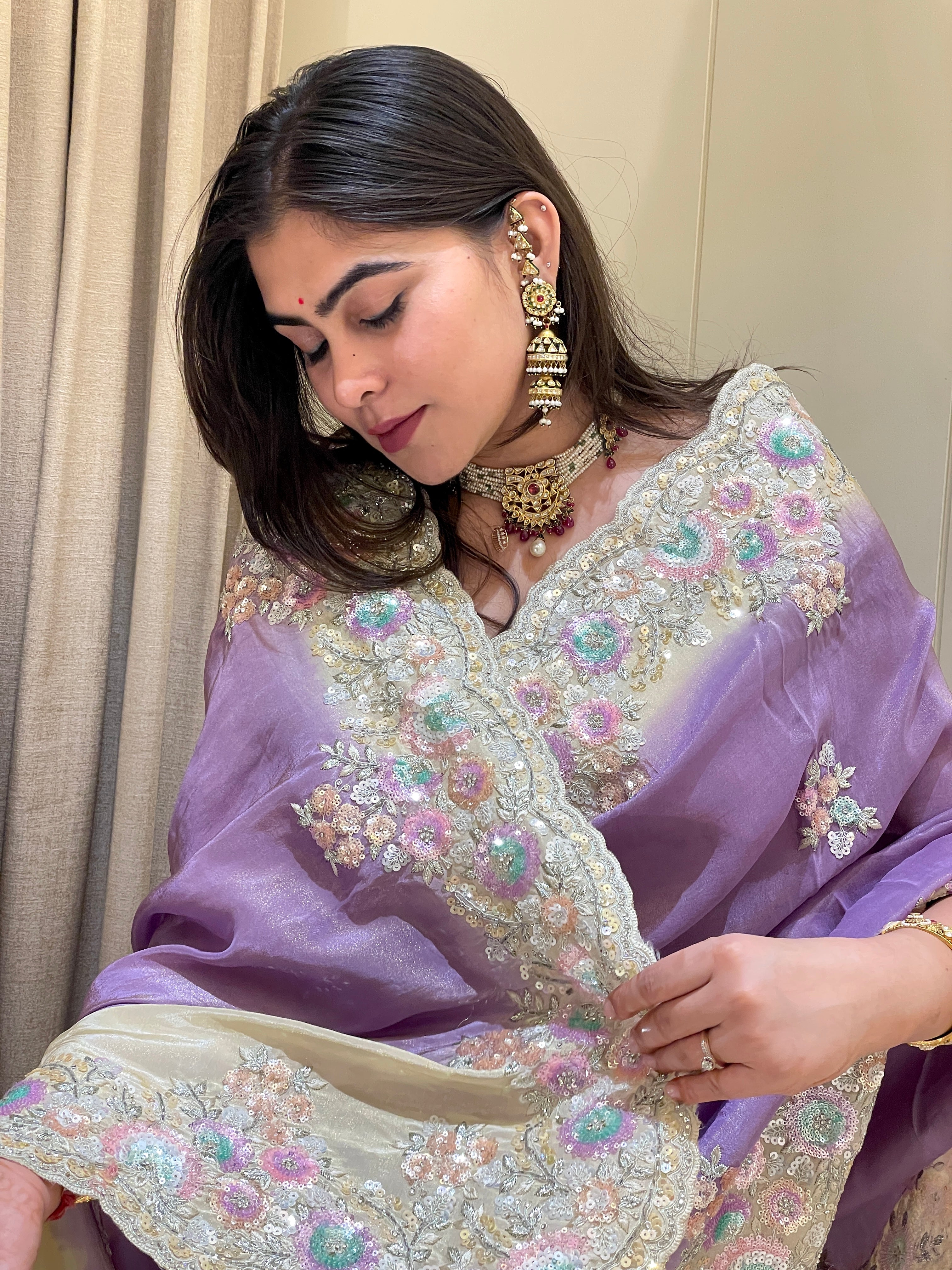 Kavya Purple Silk Saree