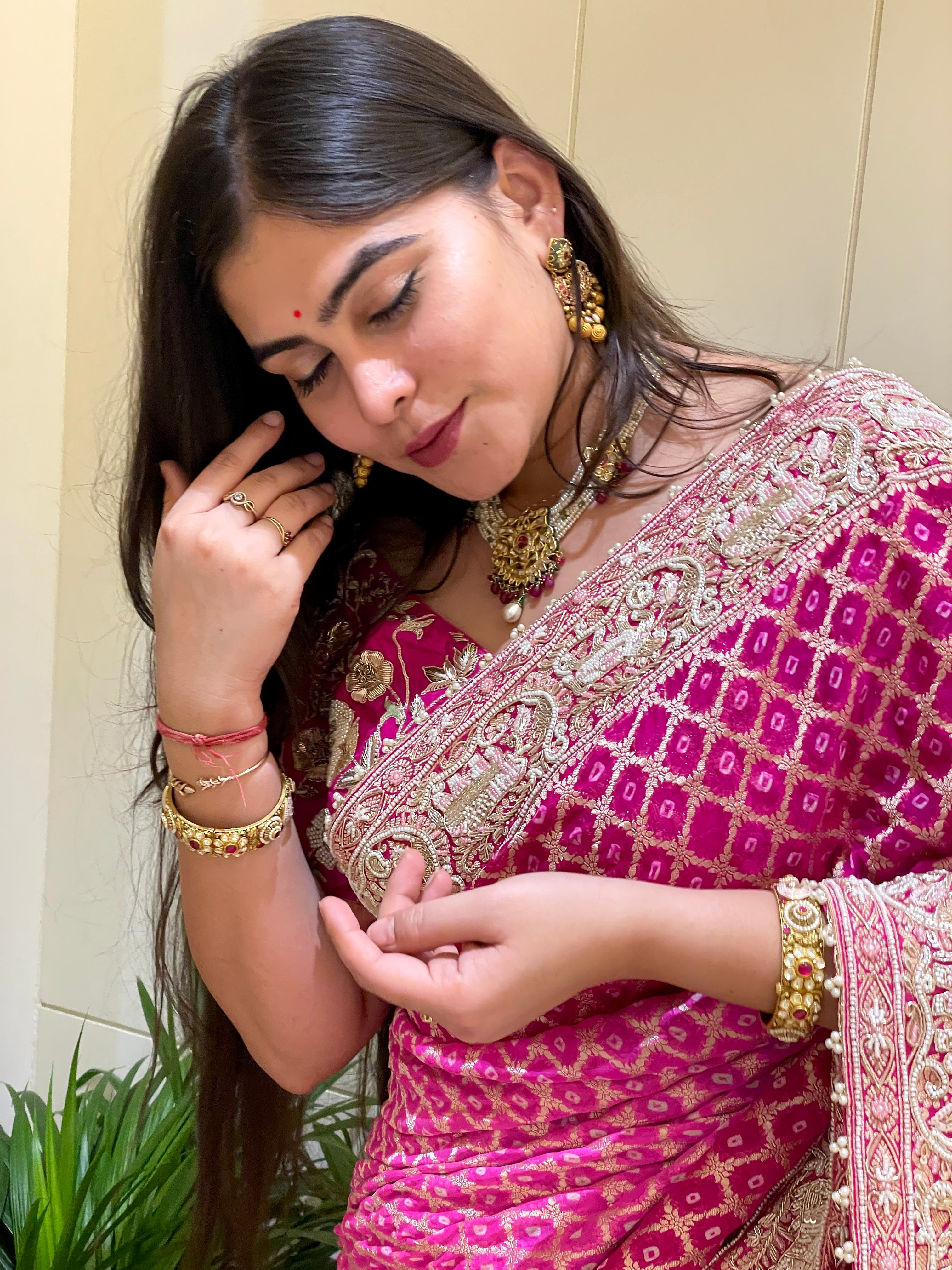 Vishakha Rani Bandhani Saree