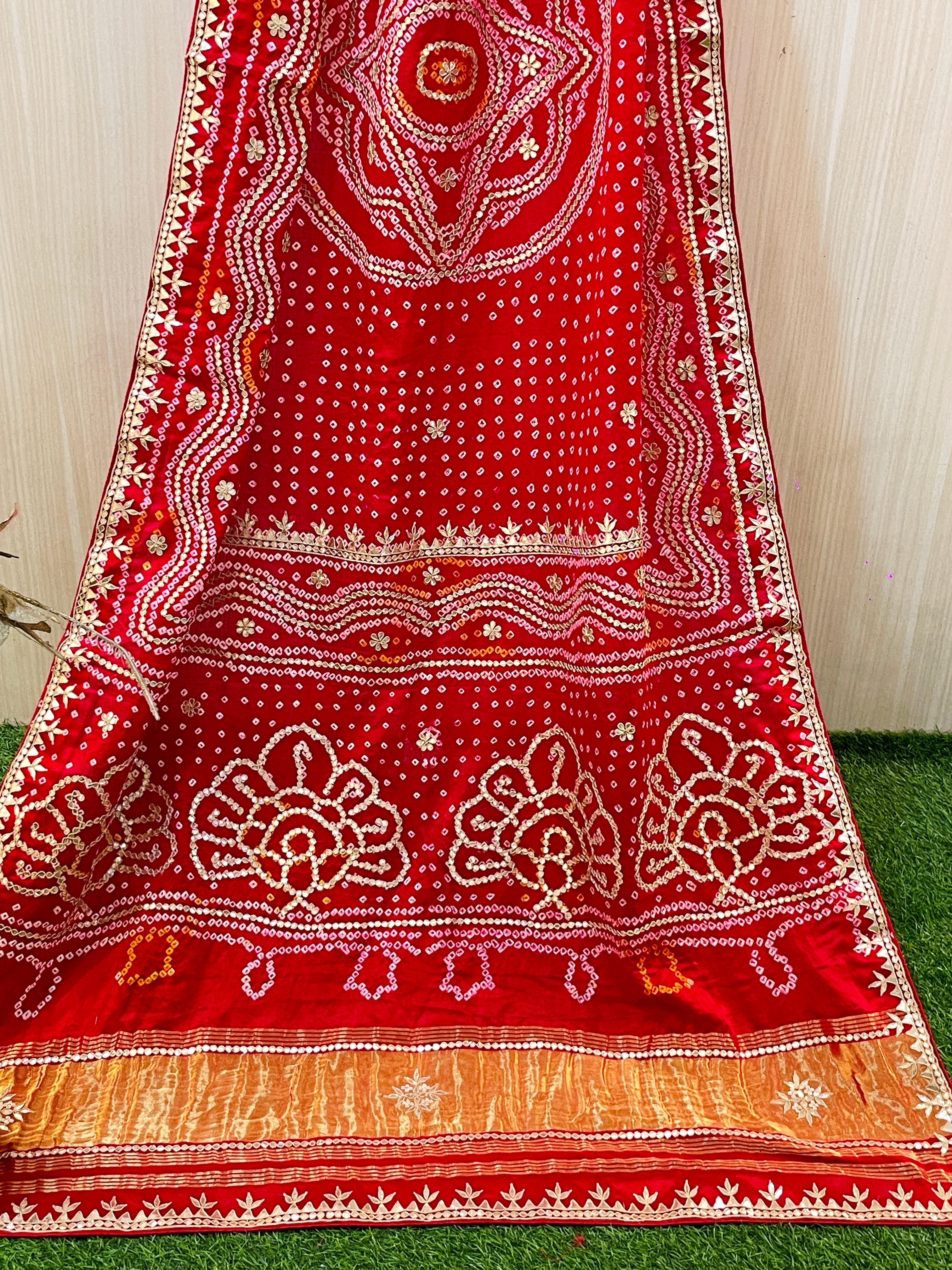 Preedu Pure Gajji Silk Red Dupatta