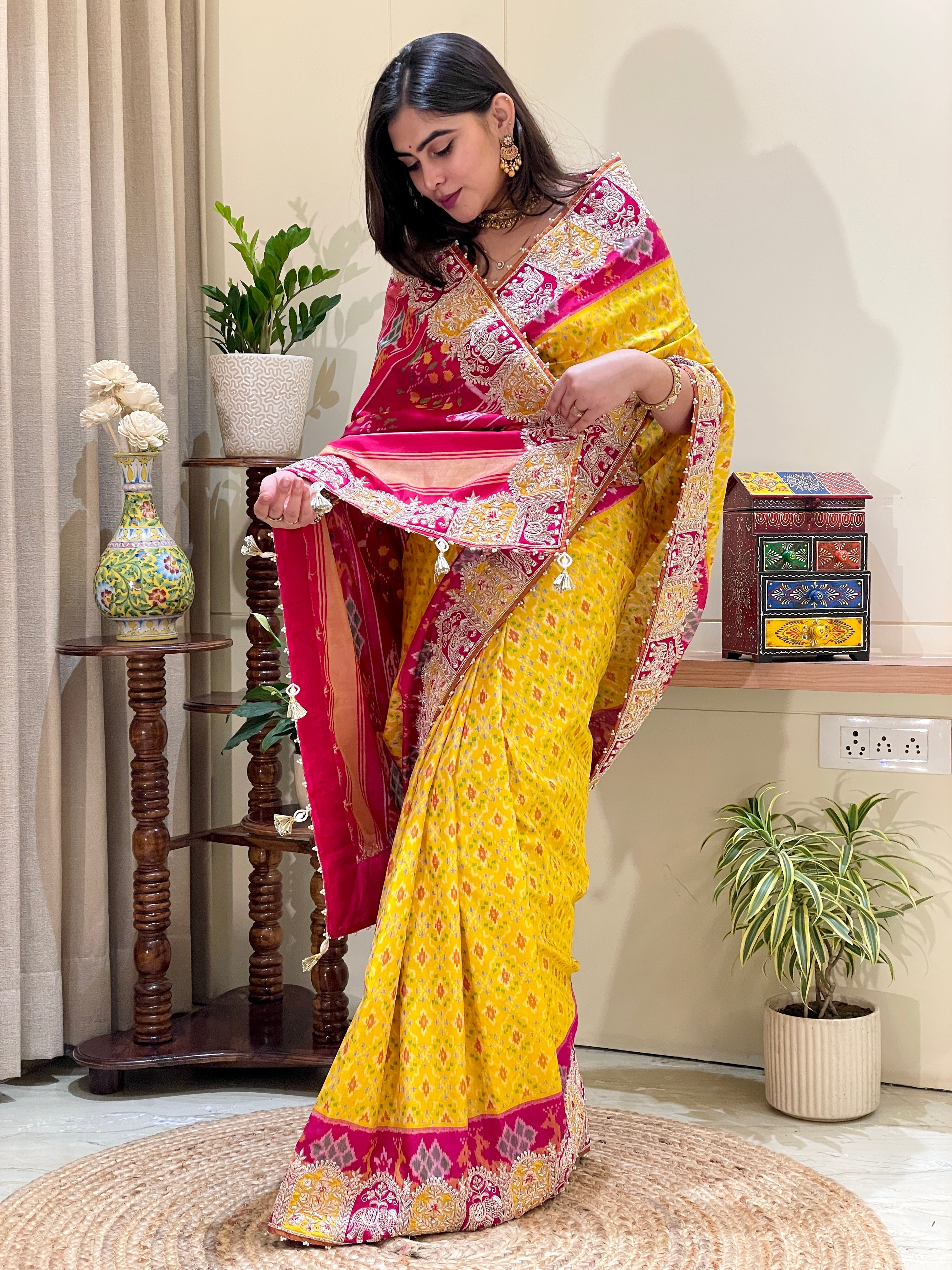 Suhani Yellow Patola Silk Saree
