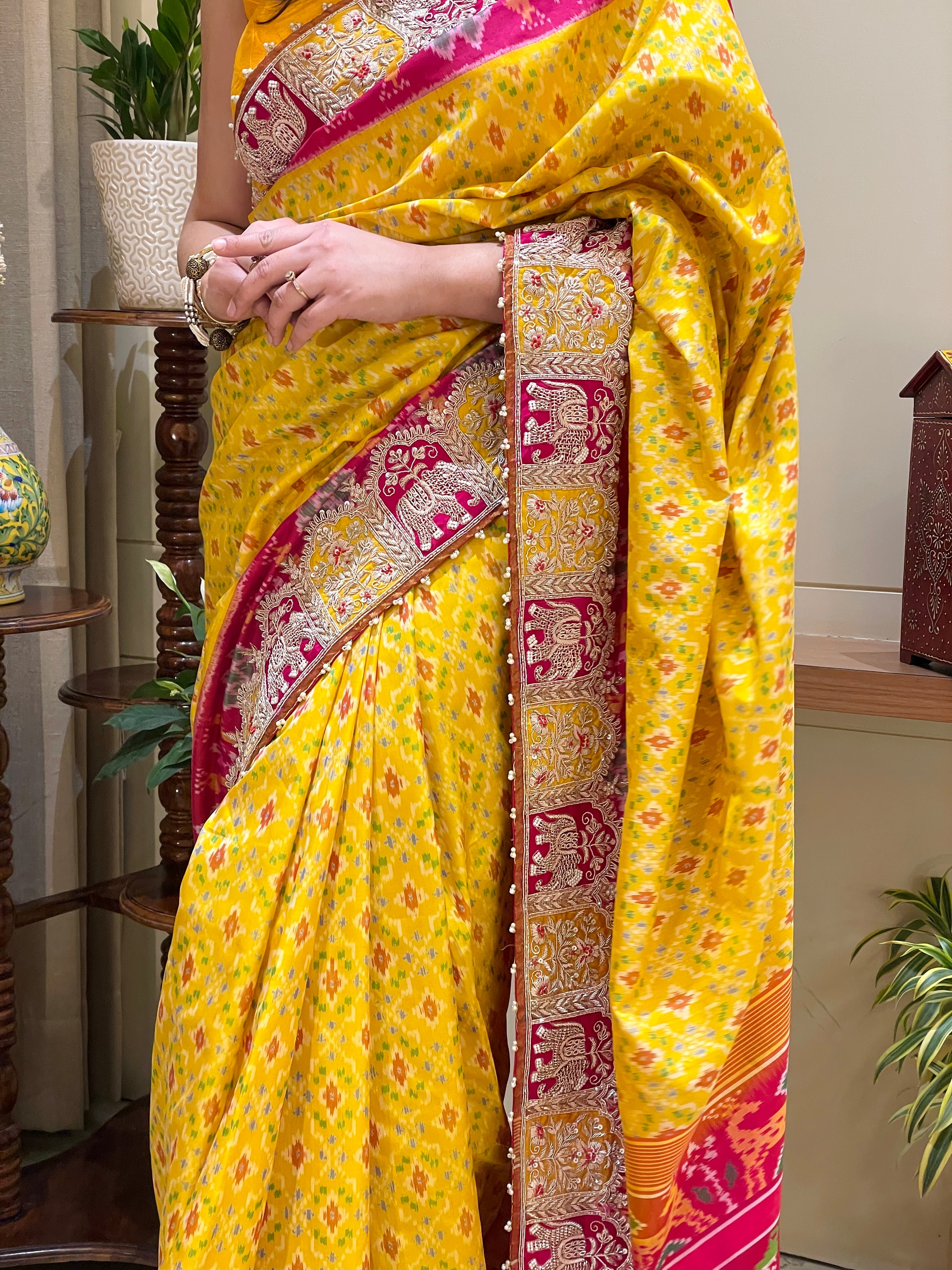 Suhani Yellow Patola Silk Saree