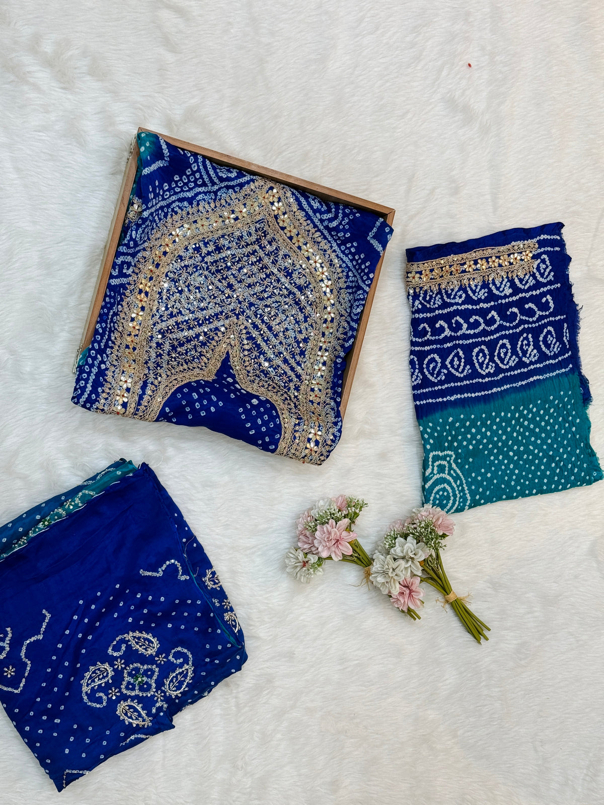 Yashvi Blue Gajji Silk Unstitched Suit