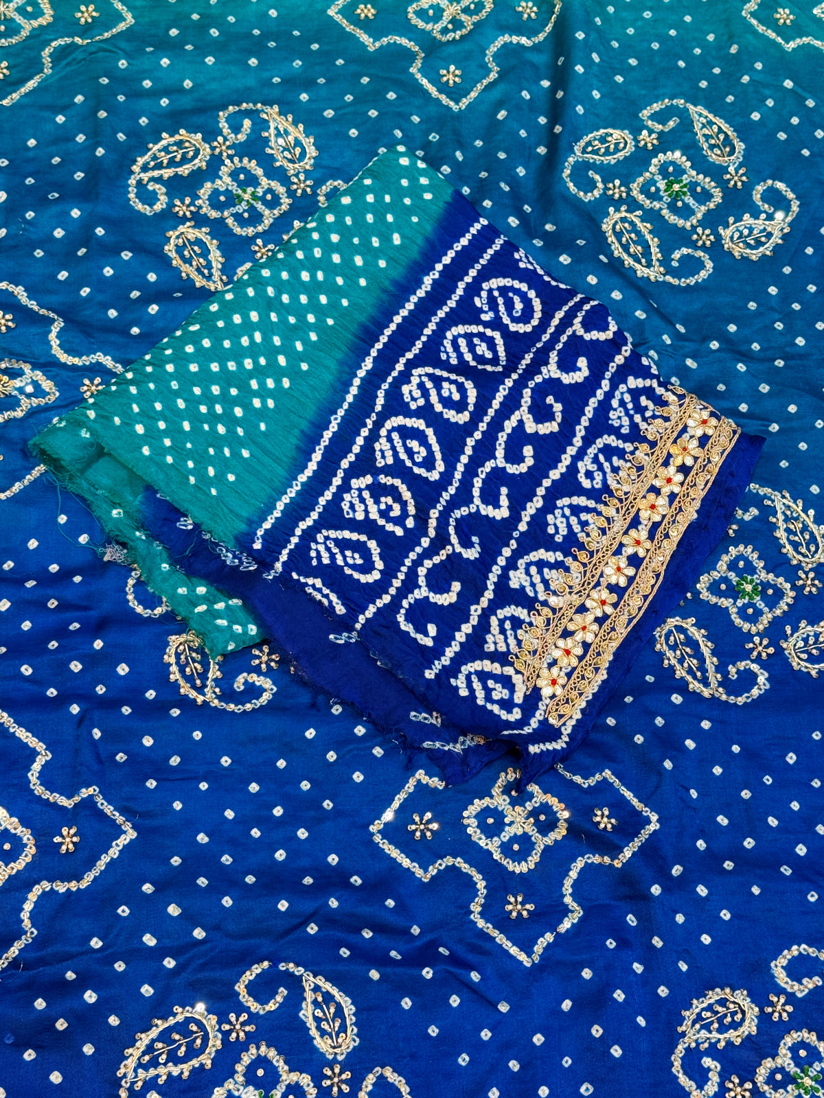 Yashvi Blue Gajji Silk Unstitched Suit