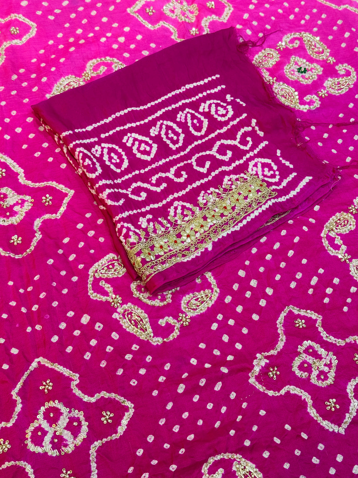 Shanaya Pink Gajji Silk Unstitched Suit