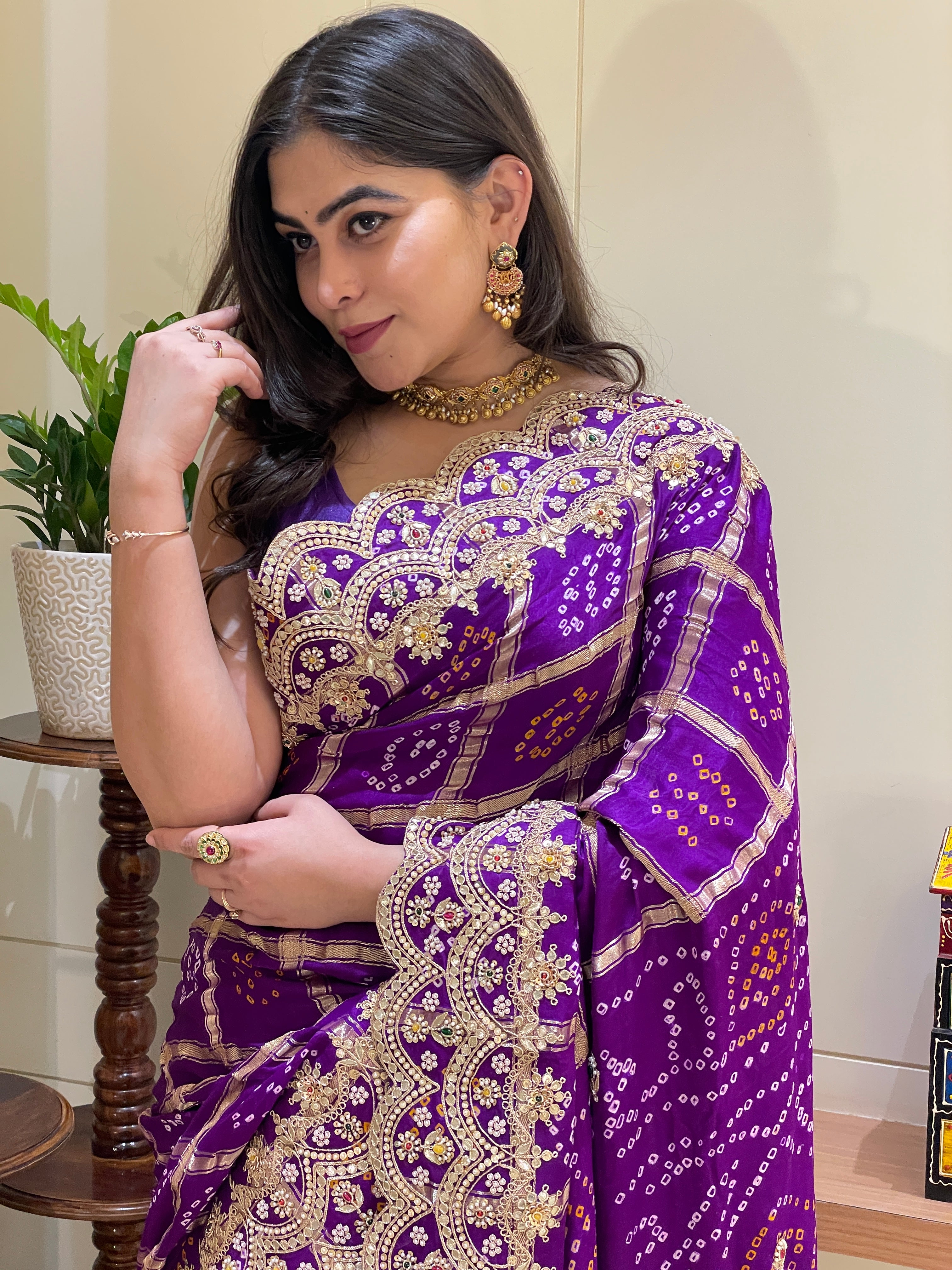 Avika Purple Ghatchola Saree
